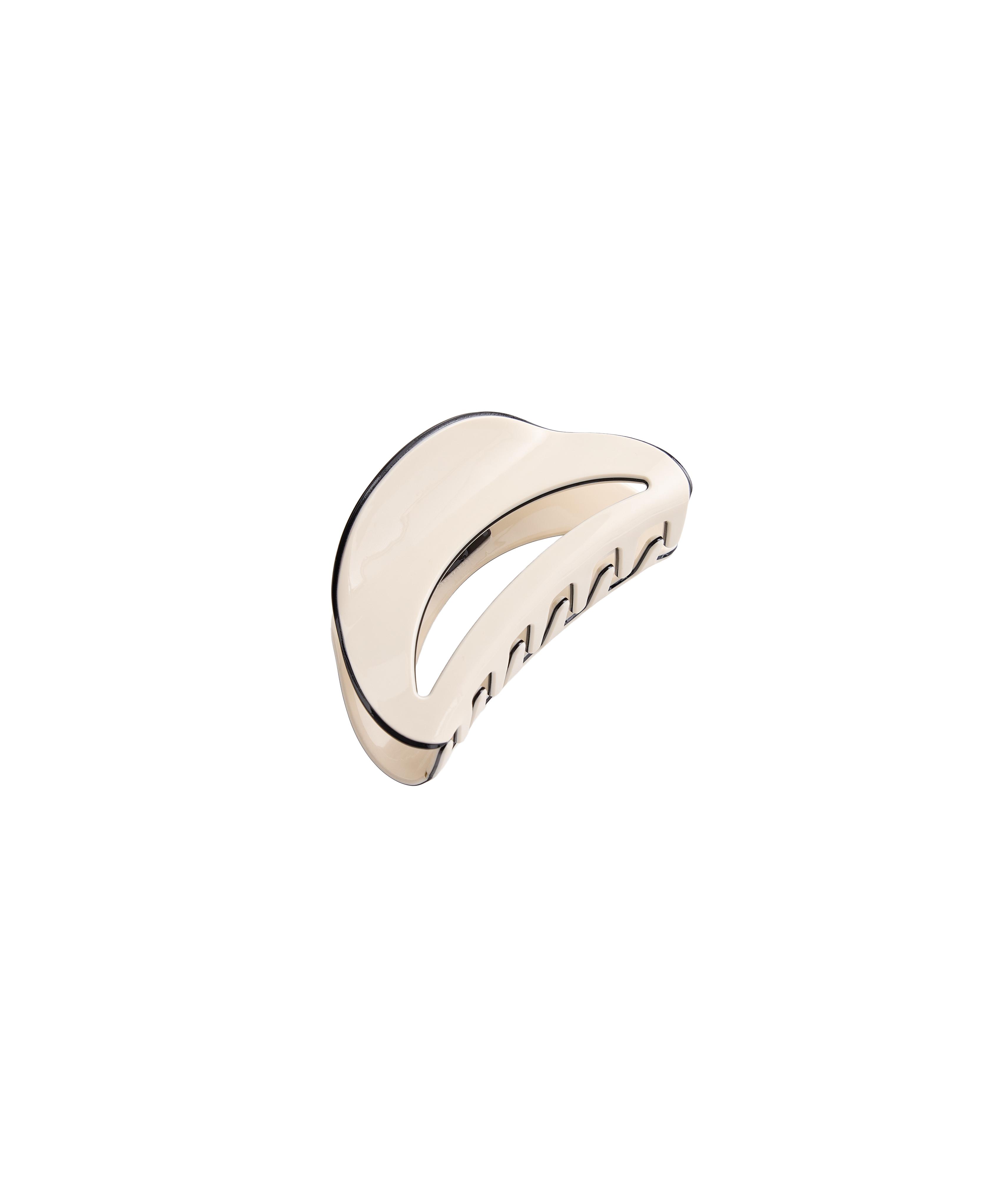 Large piping hair clip — CREAM