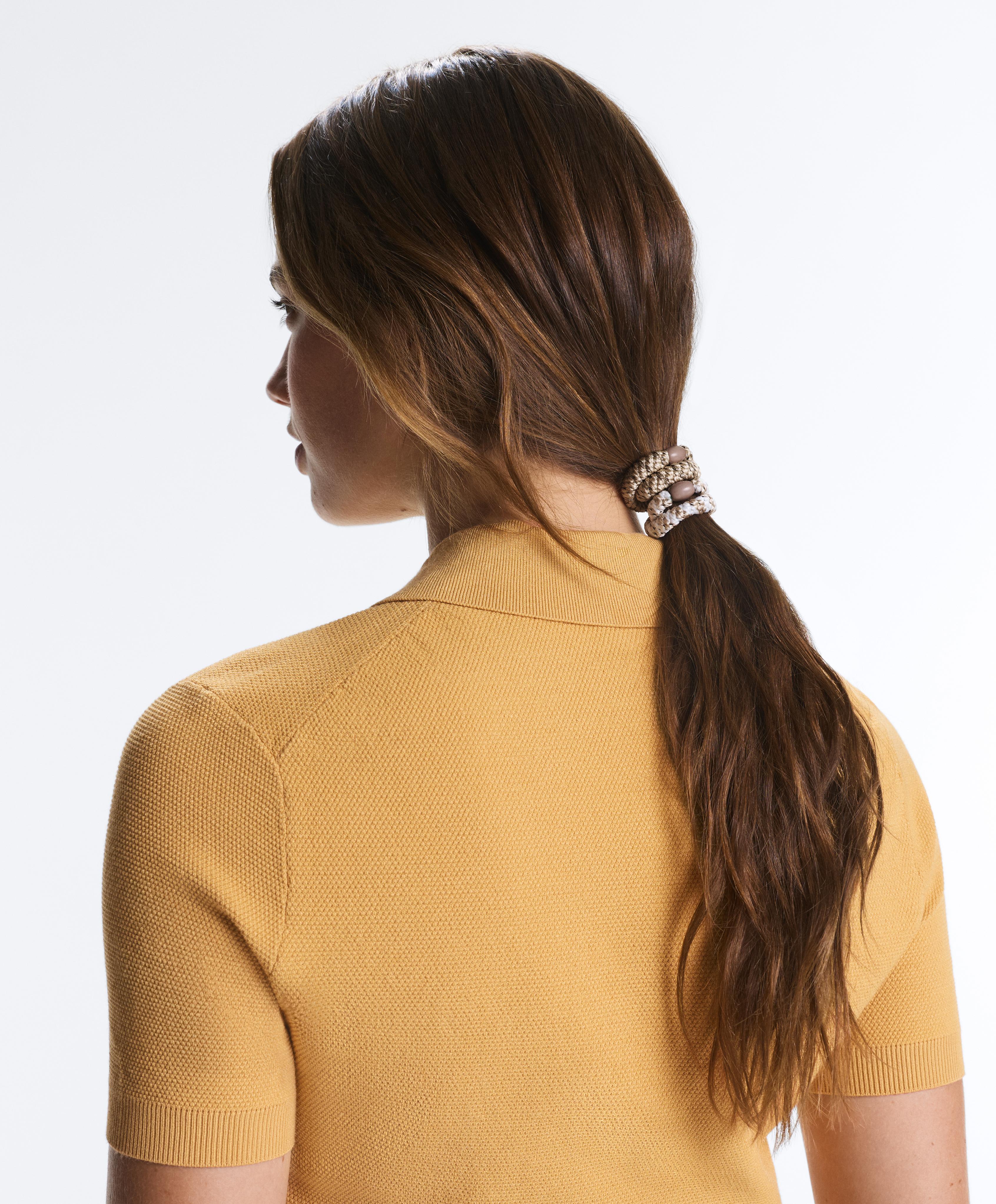 4 braided scrunchies — ECRU