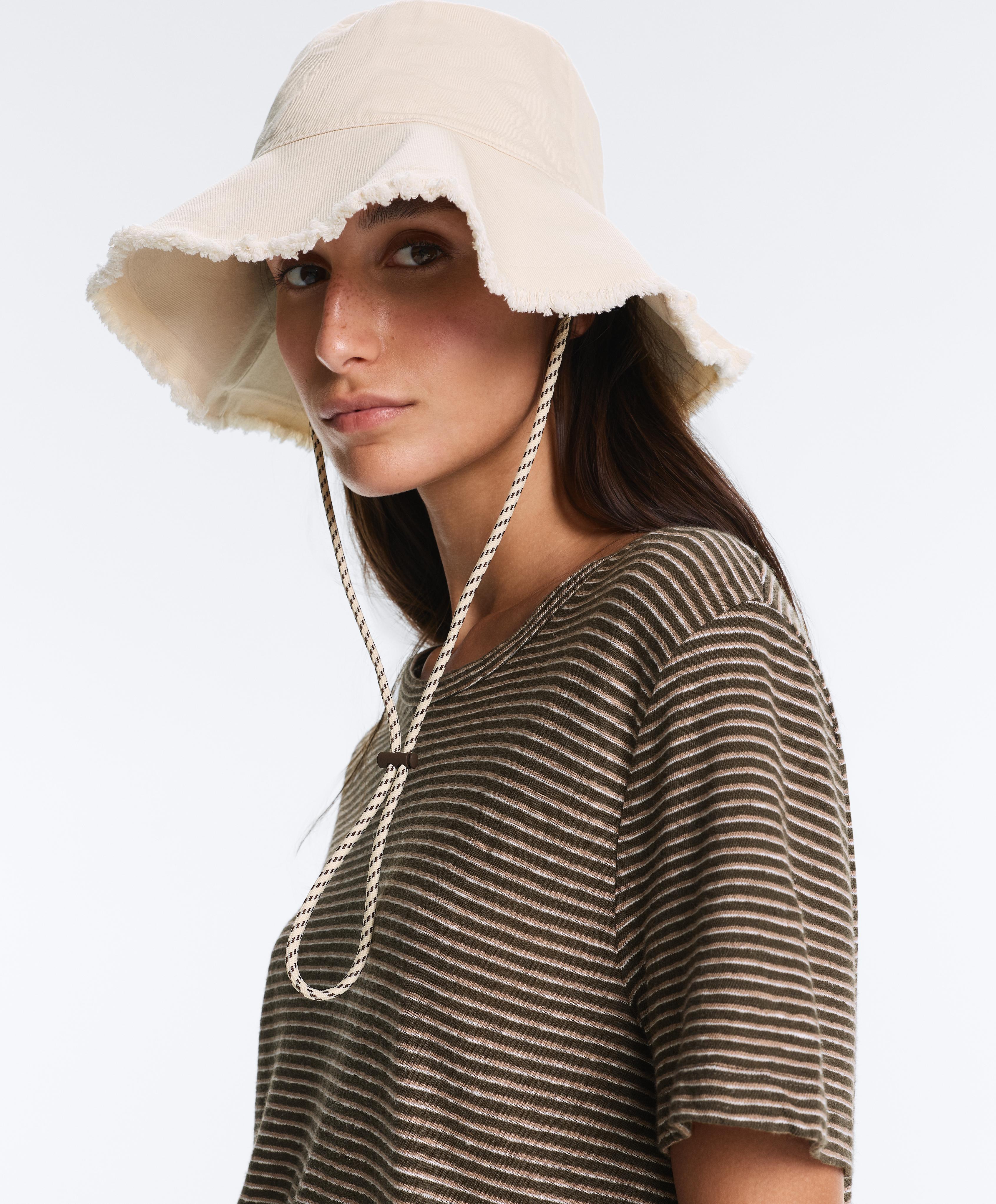 100% cotton bucket hat — PALE BEIGE