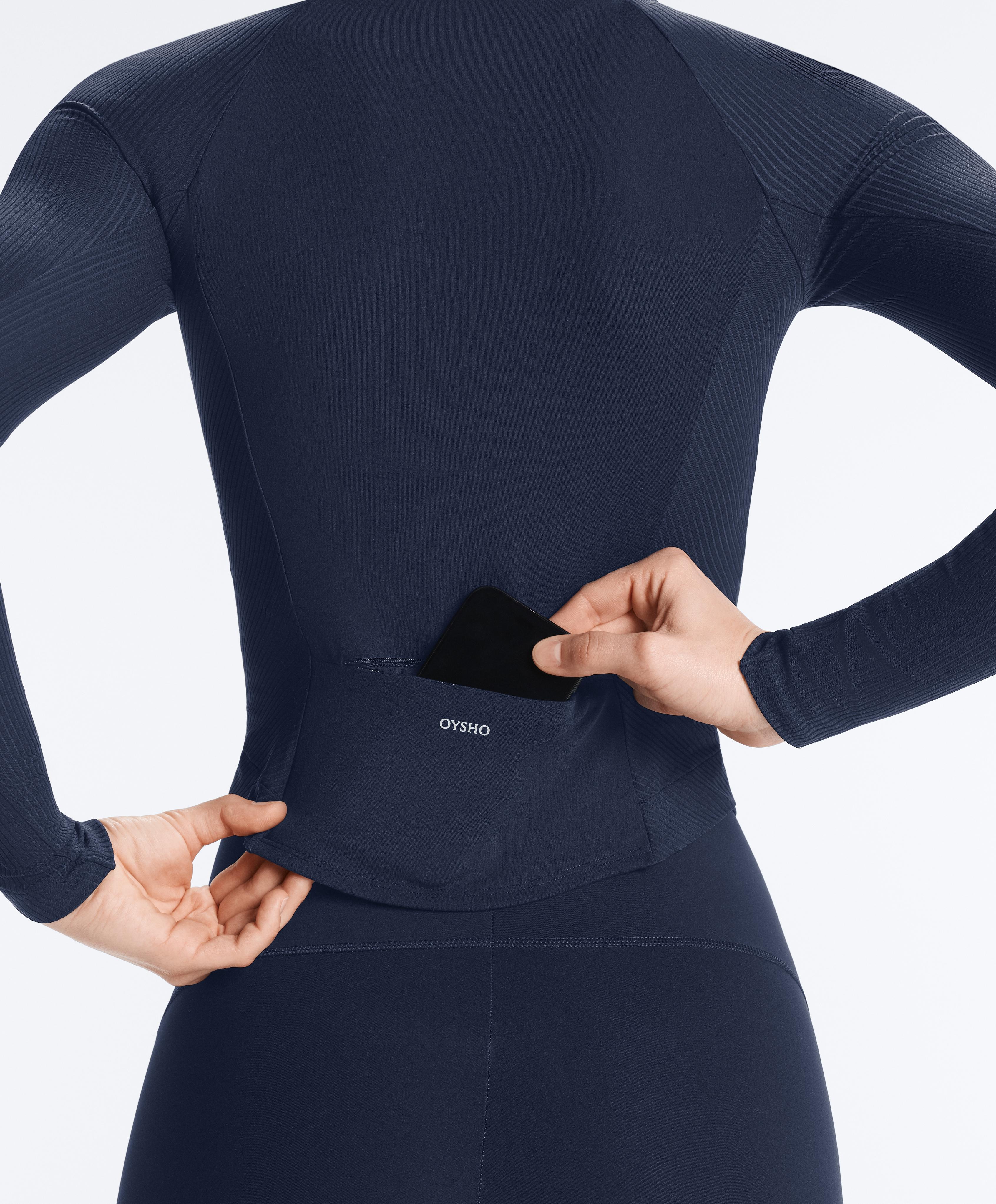 Comfortlux rib technical jacket — NAVY BLUE