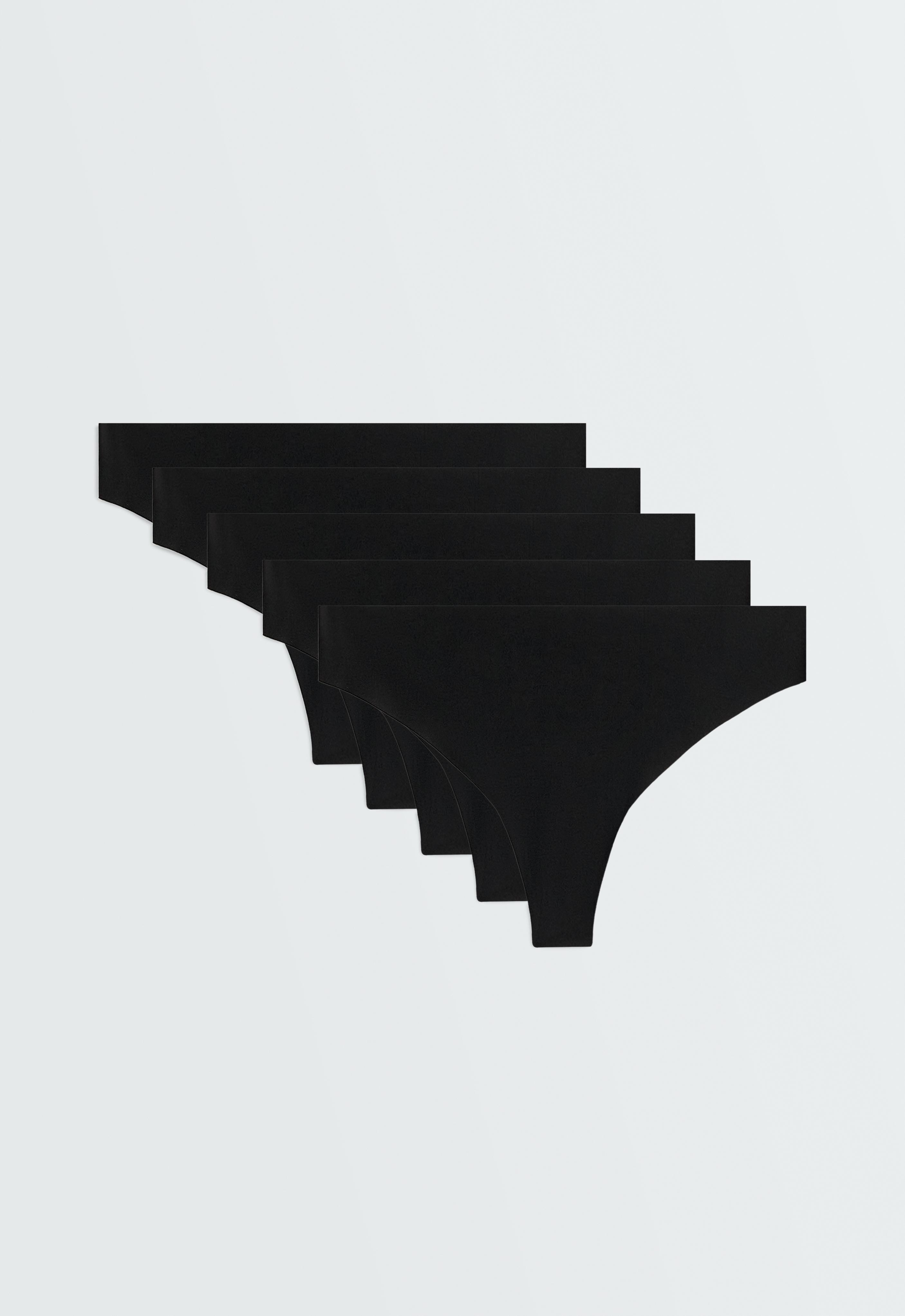 5 unsichtbare Tangas aus Polyamidmischung mit Laser-cut