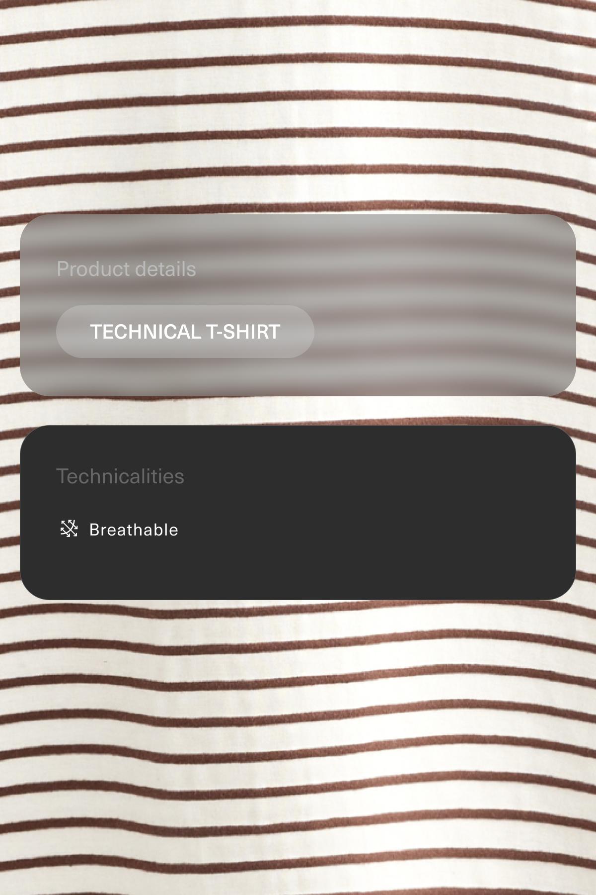 Regular fit long sleeve striped cotton blend T-shirt — BROWN