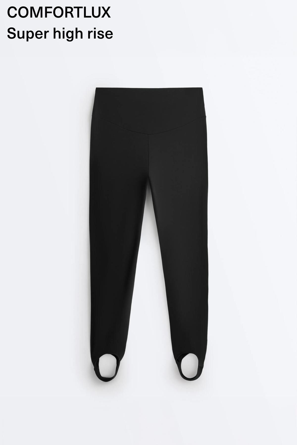 Comfortlux super-high-rise ankle-length leggings — BLACK