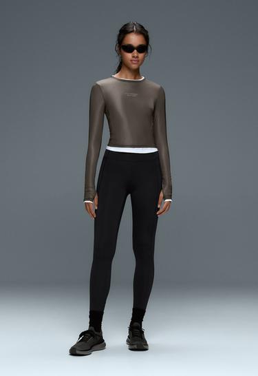 Ankle-length High rise Rapid Dry leggings with pockets — BLACK 1