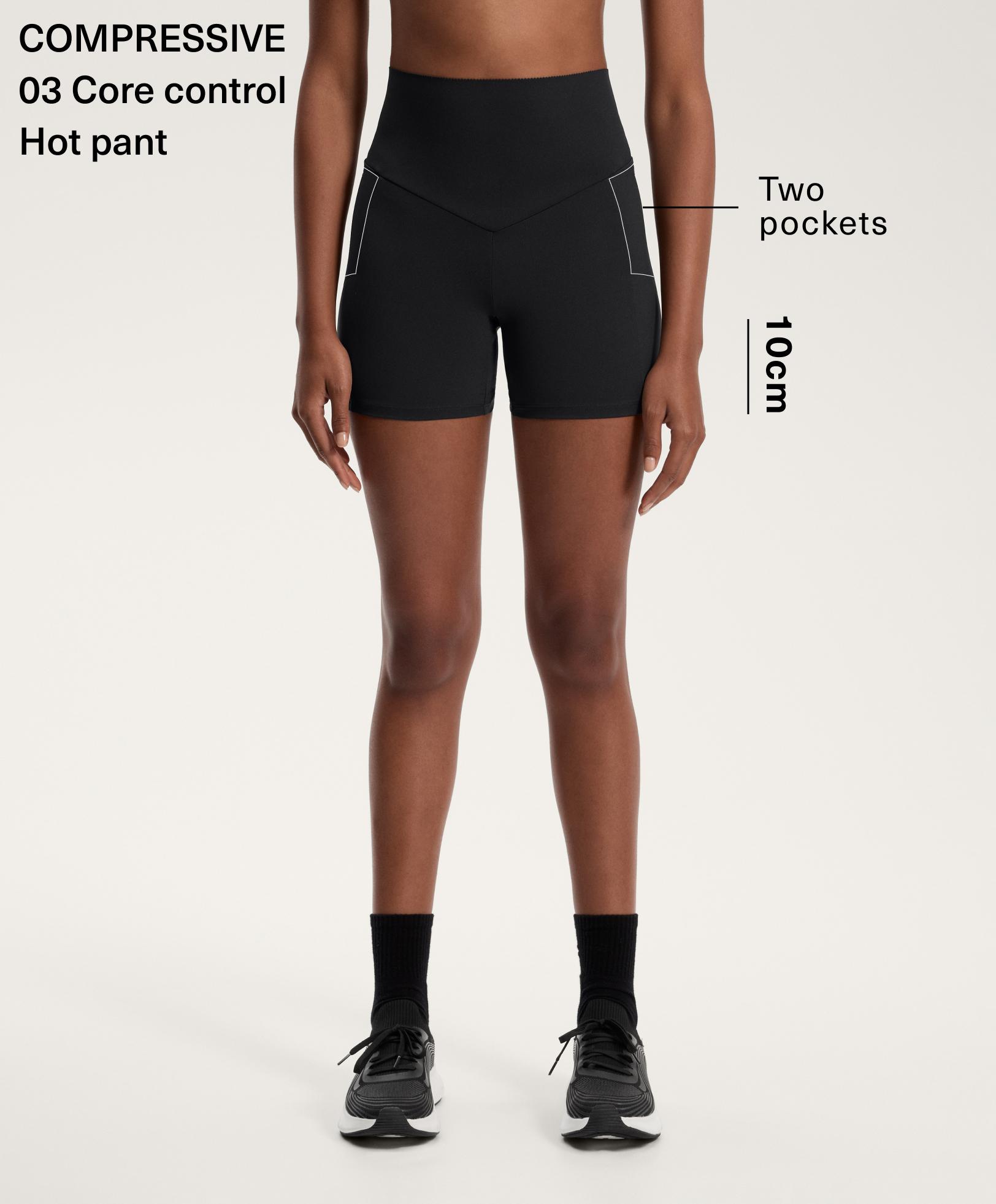 10cm Compressive pocket high rise hot pants