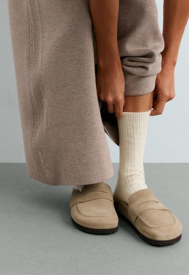 75% cashmere socks — ECRU 2