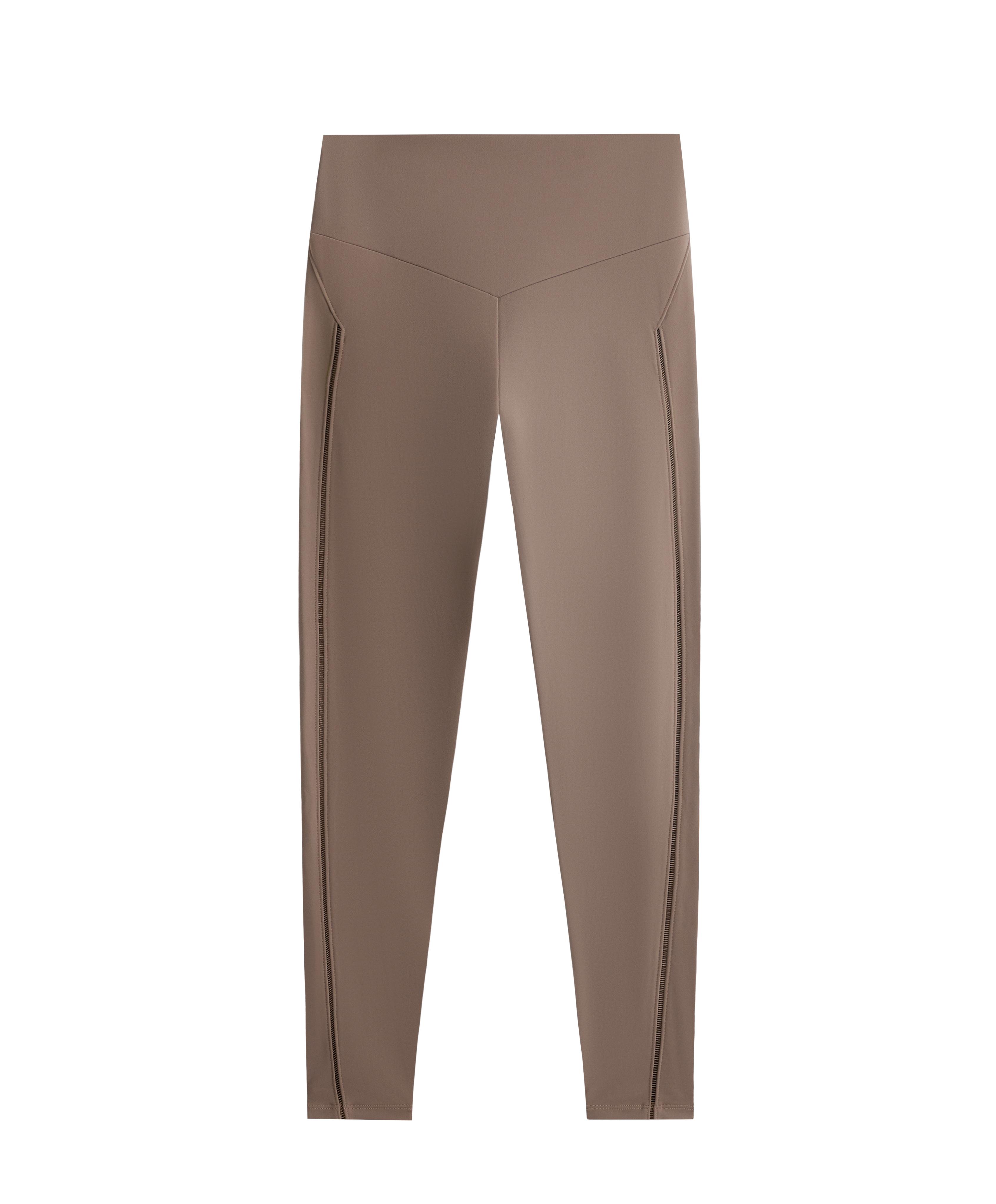 Comfortlux high-rise hemstitch ankle-length leggings — MINK