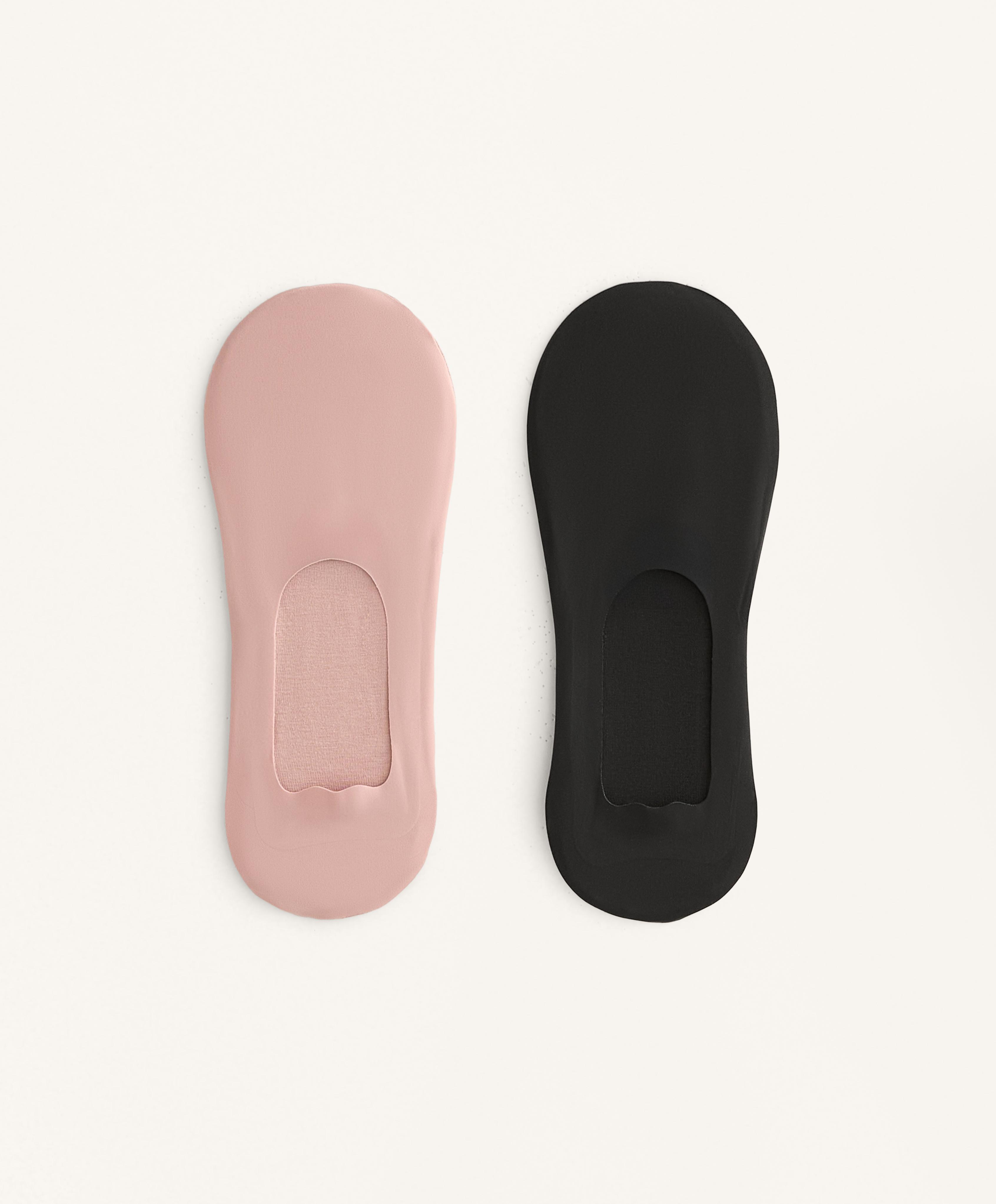 2 pairs of invisible high cut rib socks with microfibre 2 pairs of invisible high cut rib socks with microfibre
