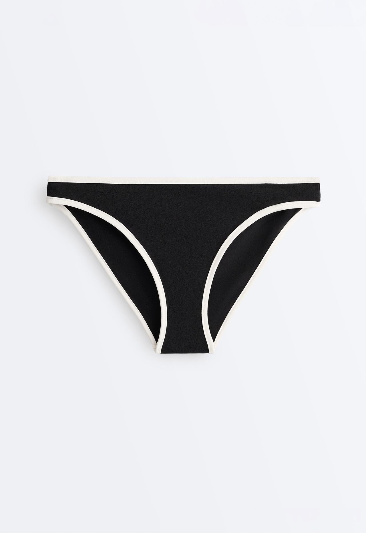Contrast trim classic bikini briefs — BLACK