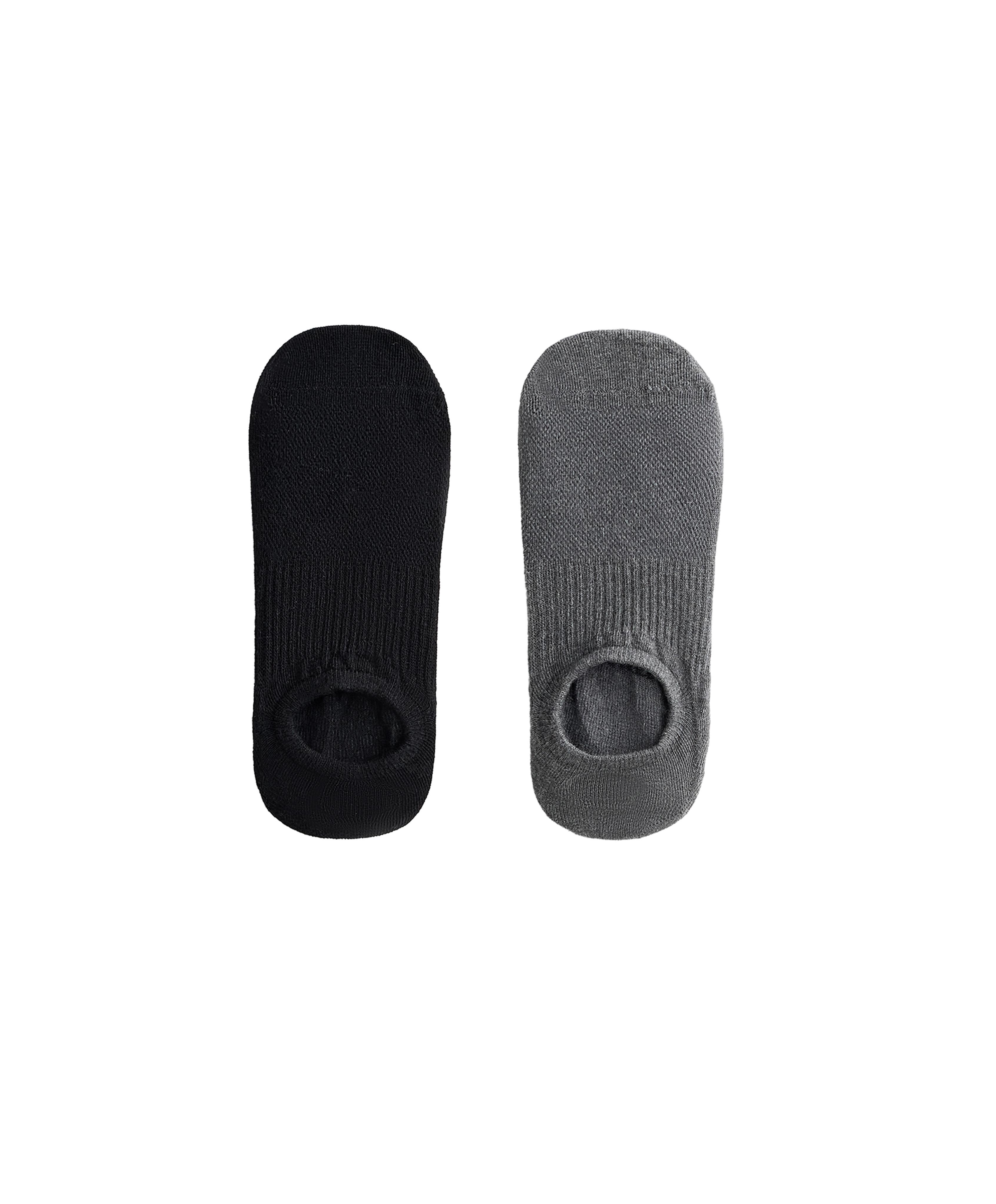 2 pairs of cotton blend yoga and Pilates socks — BLACK