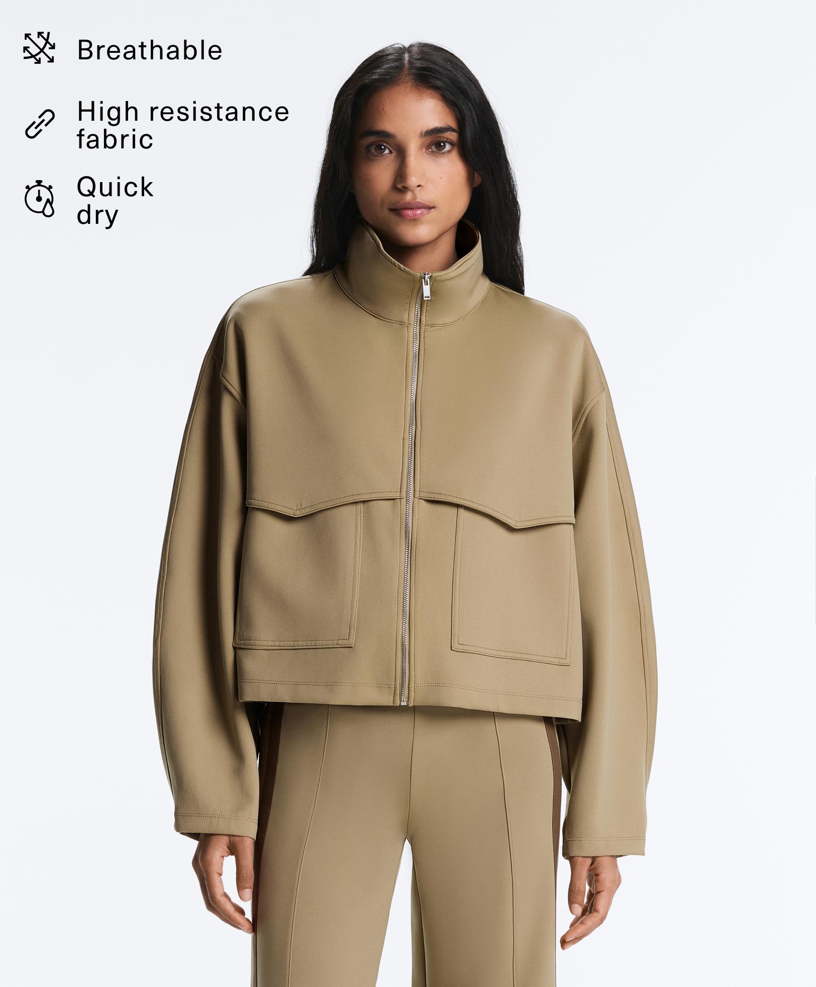 Chaqueta efecto neopreno boxy