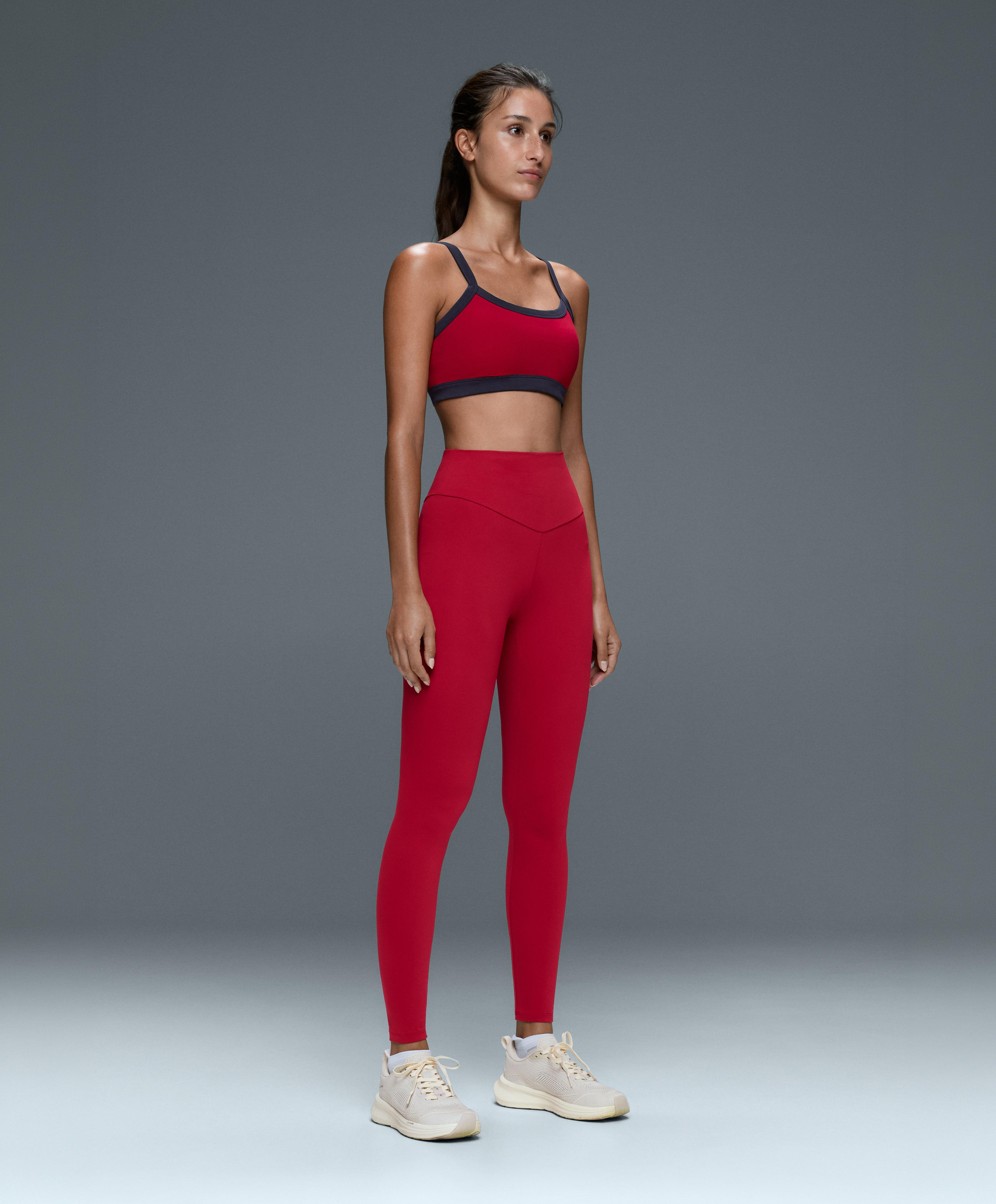 Comfortlux high-waisted ankle-length leggings — STRAWBERRY