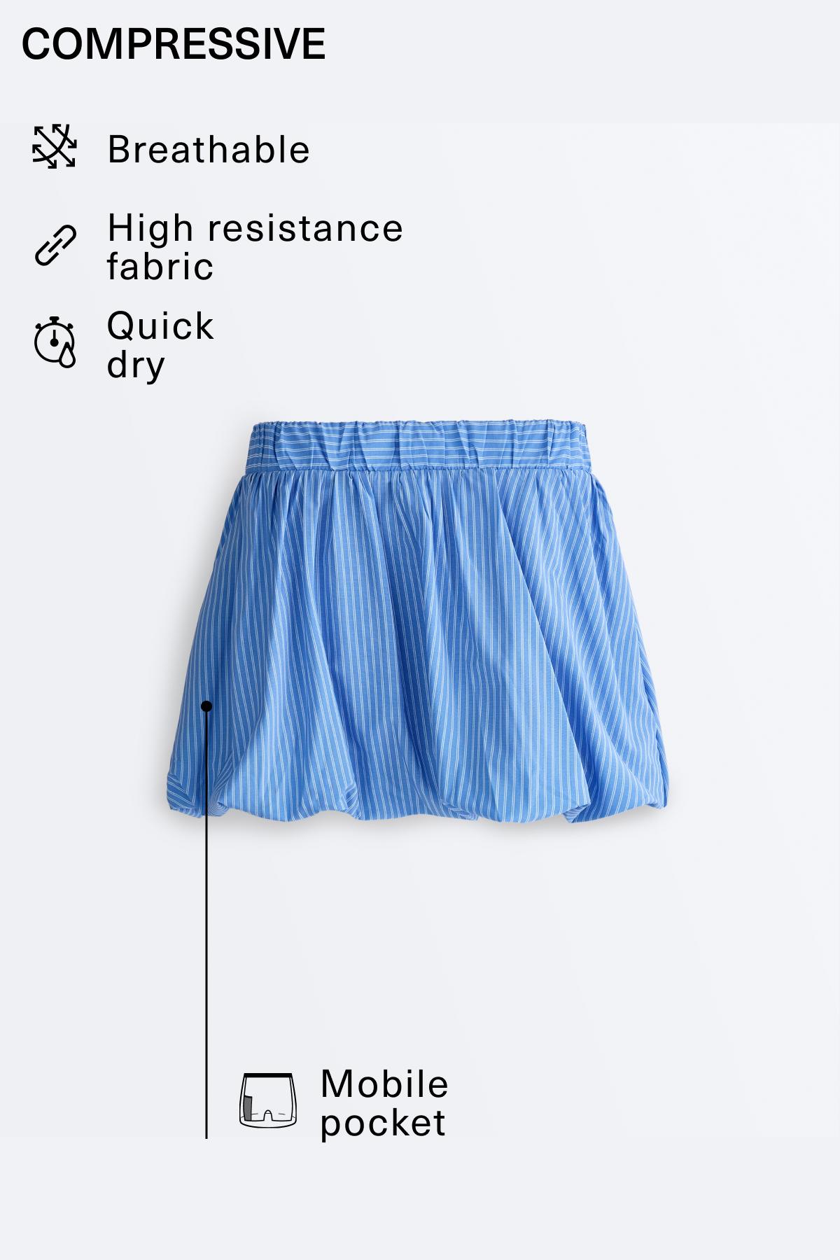 High rise Compressive stripe balloon skirt — PALE LAVENDER BLUE