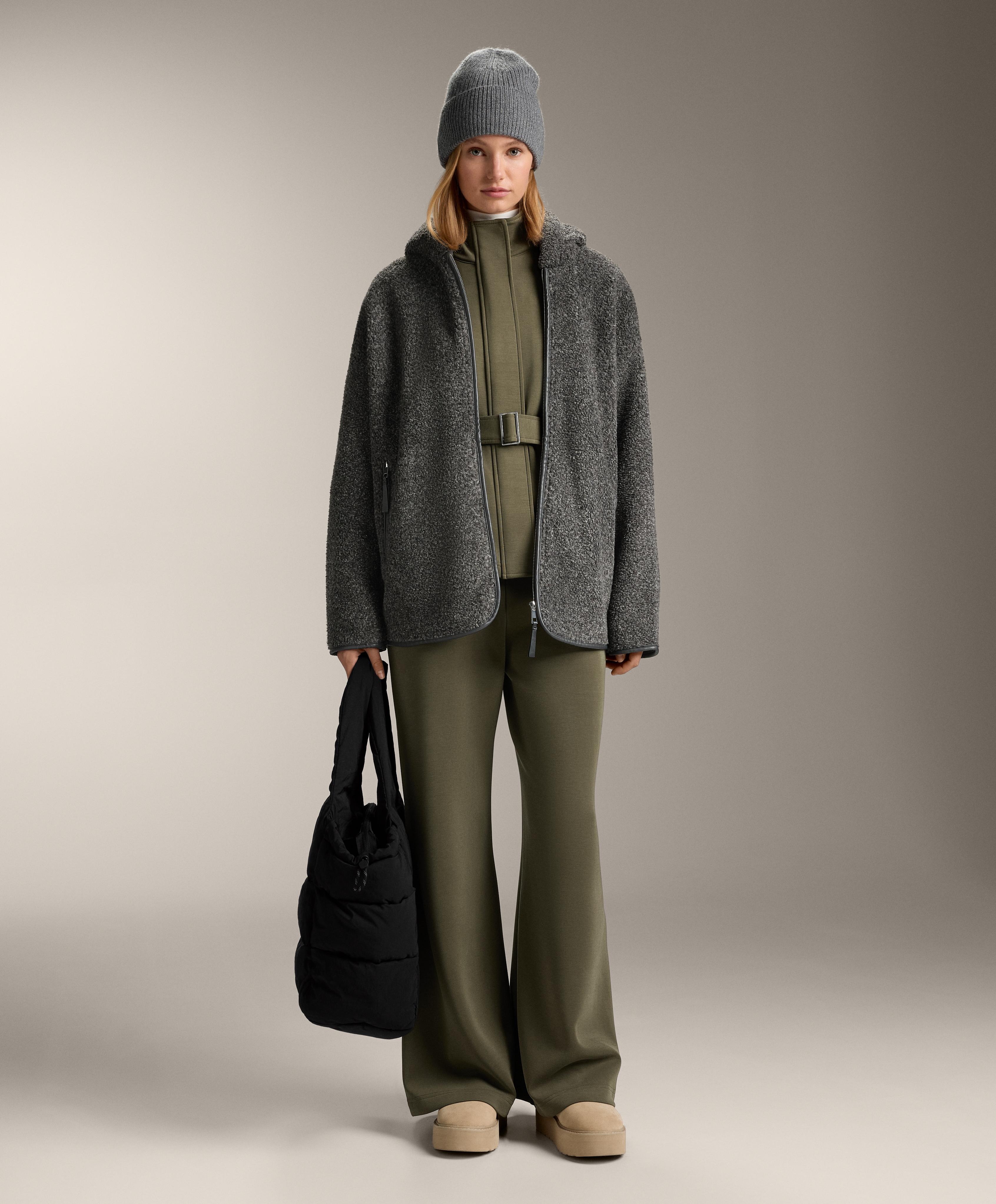 Pantalon super high rise flare avec modal brossé