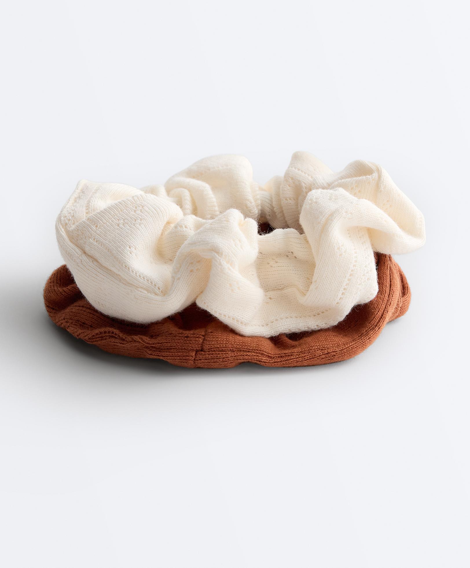 2 pack 100% cotton scrunchies — BURNT ORANGE