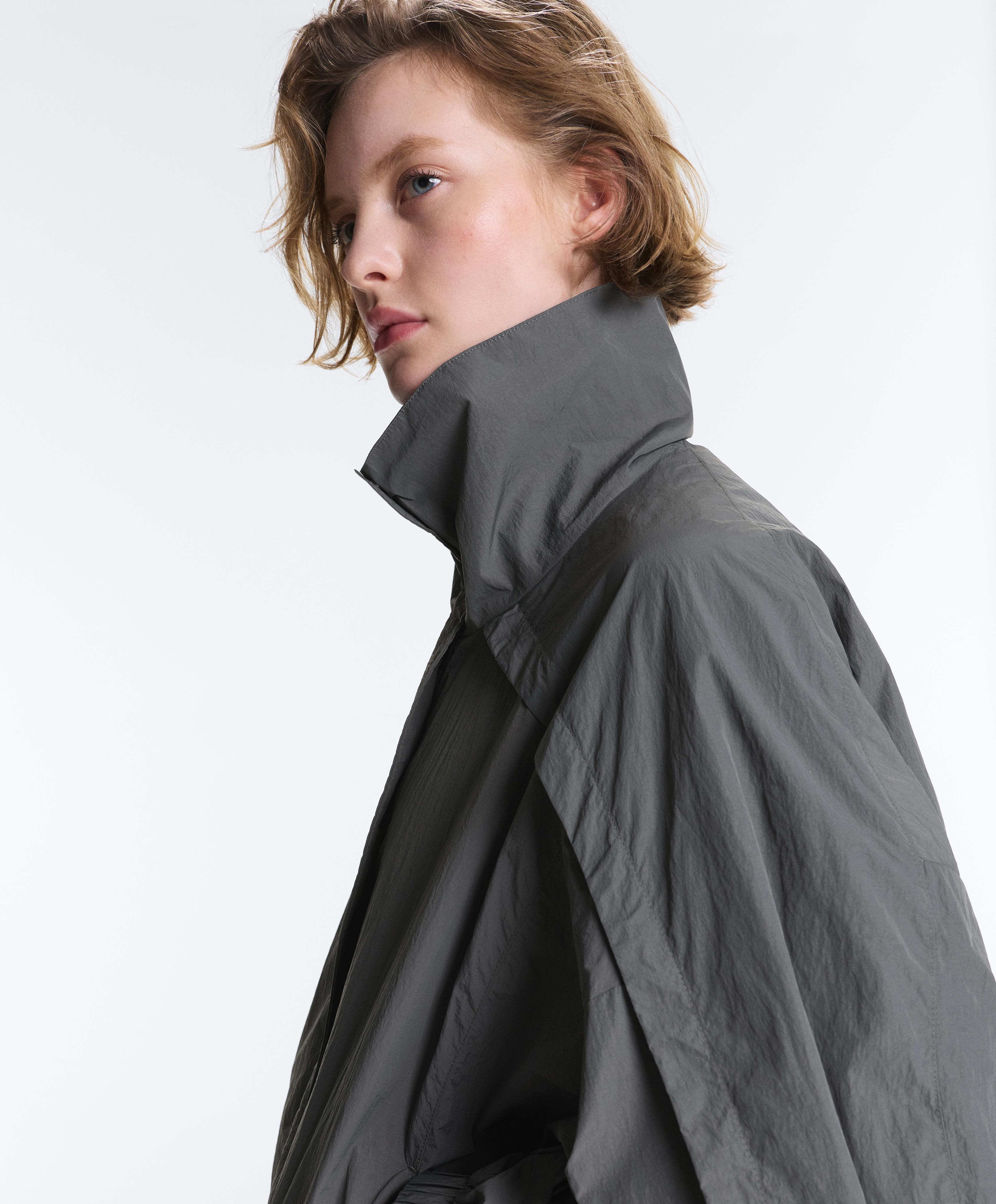 Water-repellent high-neck Track jacket — ASPHALT GREY