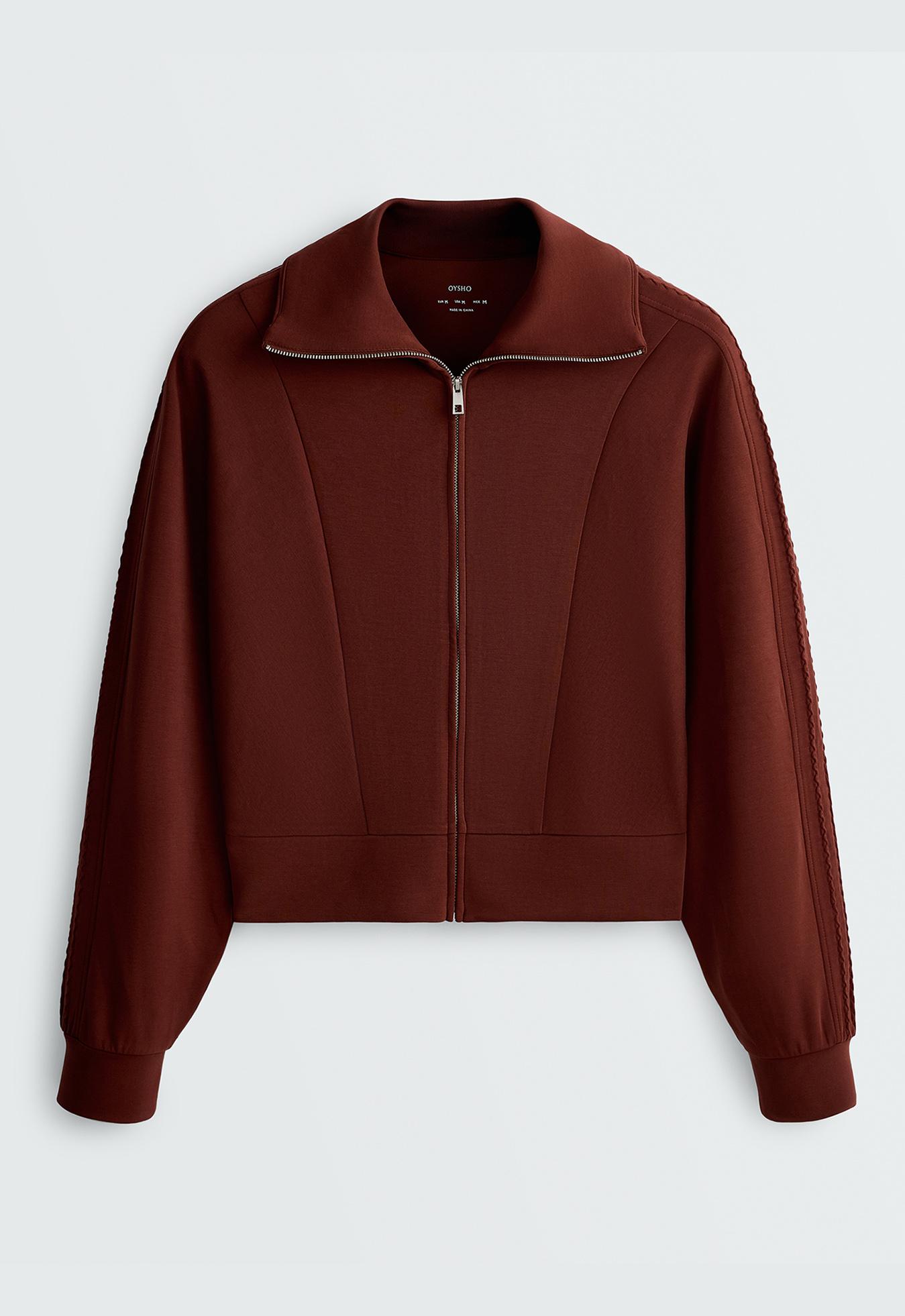 Soft-touch modal bomber jacket — TERRACOTTA
