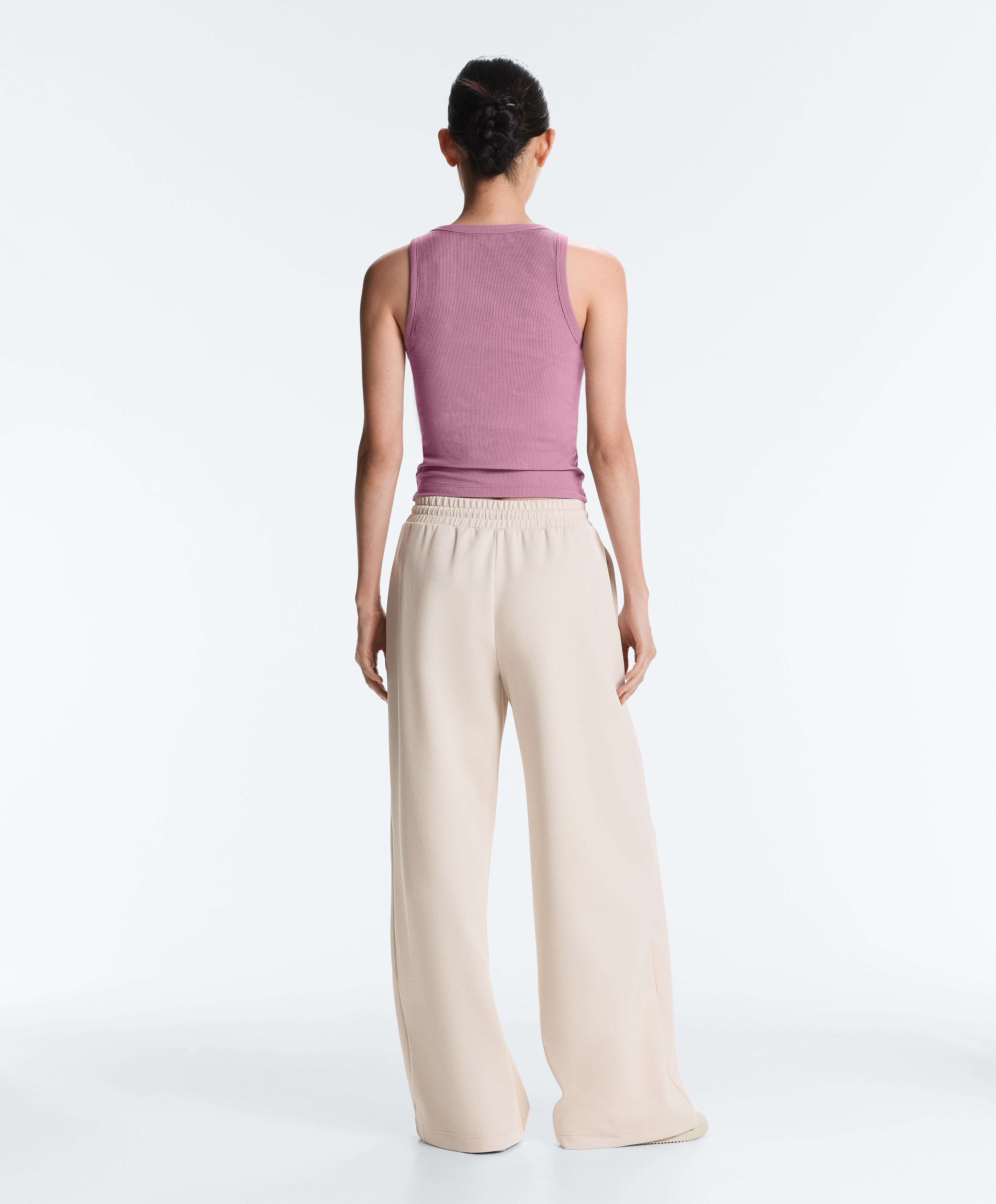 Rib modal blend tank top — MAUVE PINK