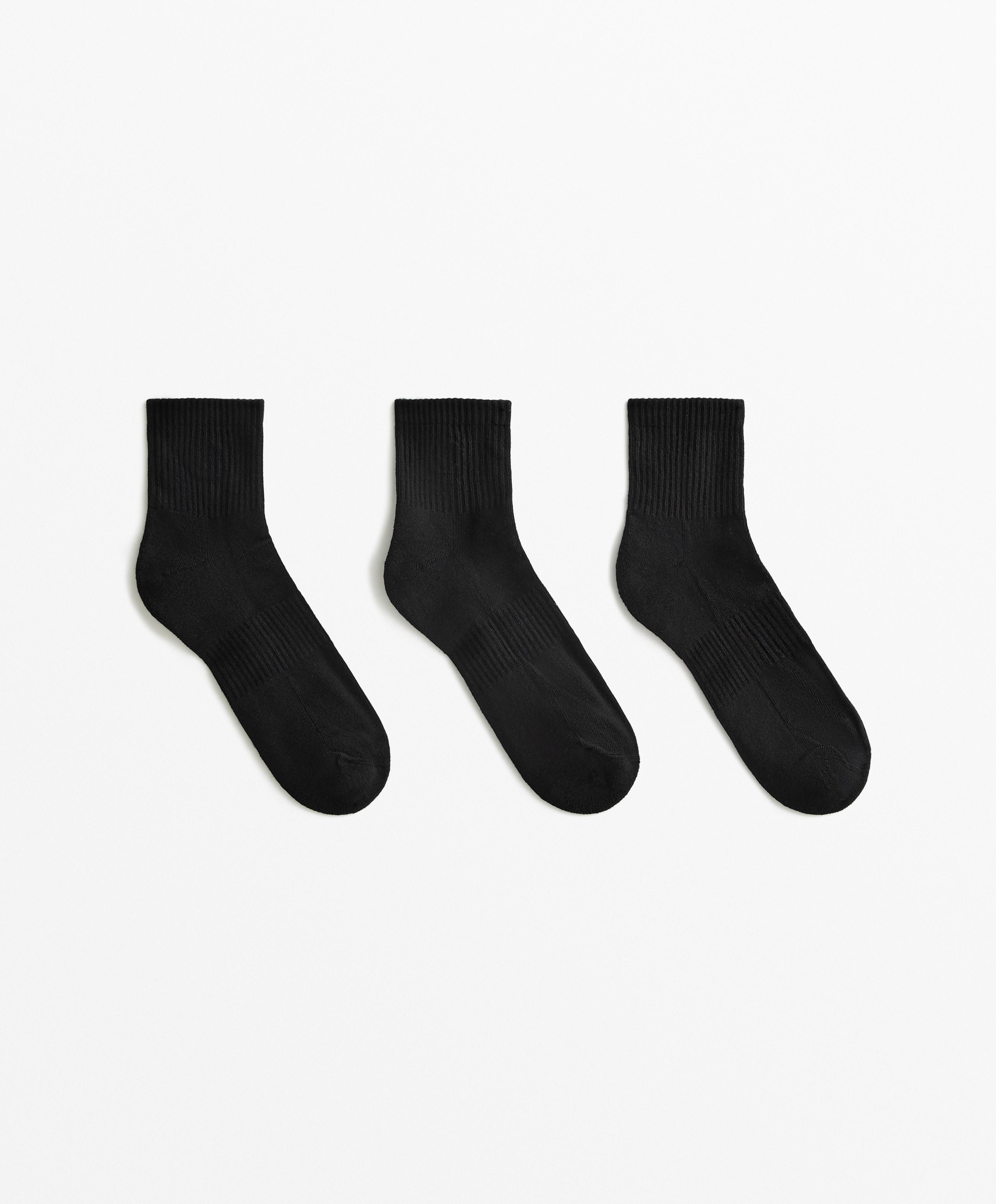 3 pairs of cotton blend quarter sports socks - İndirim