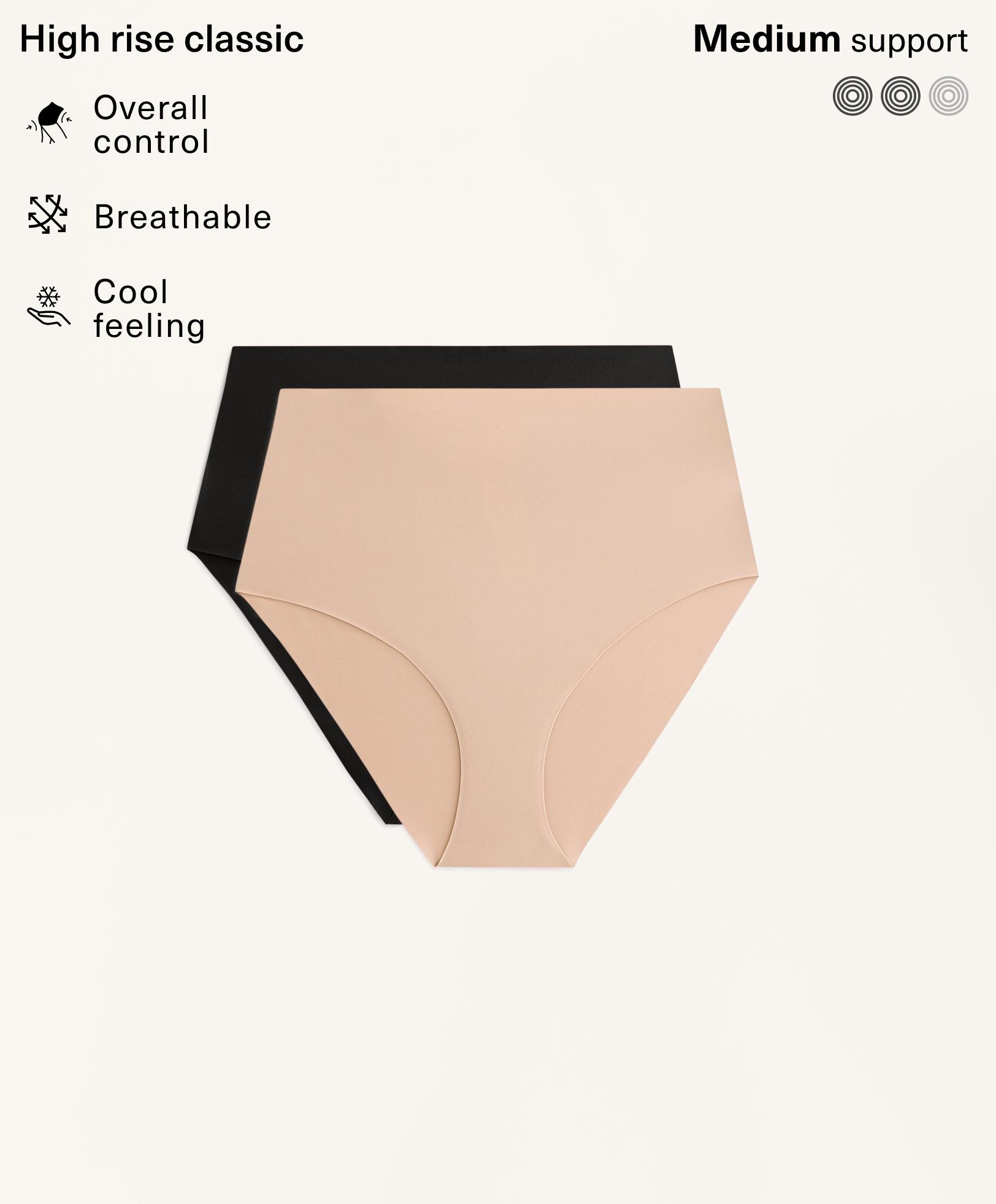 2 invisible polyamide blend medium-support high-waisted classic briefs