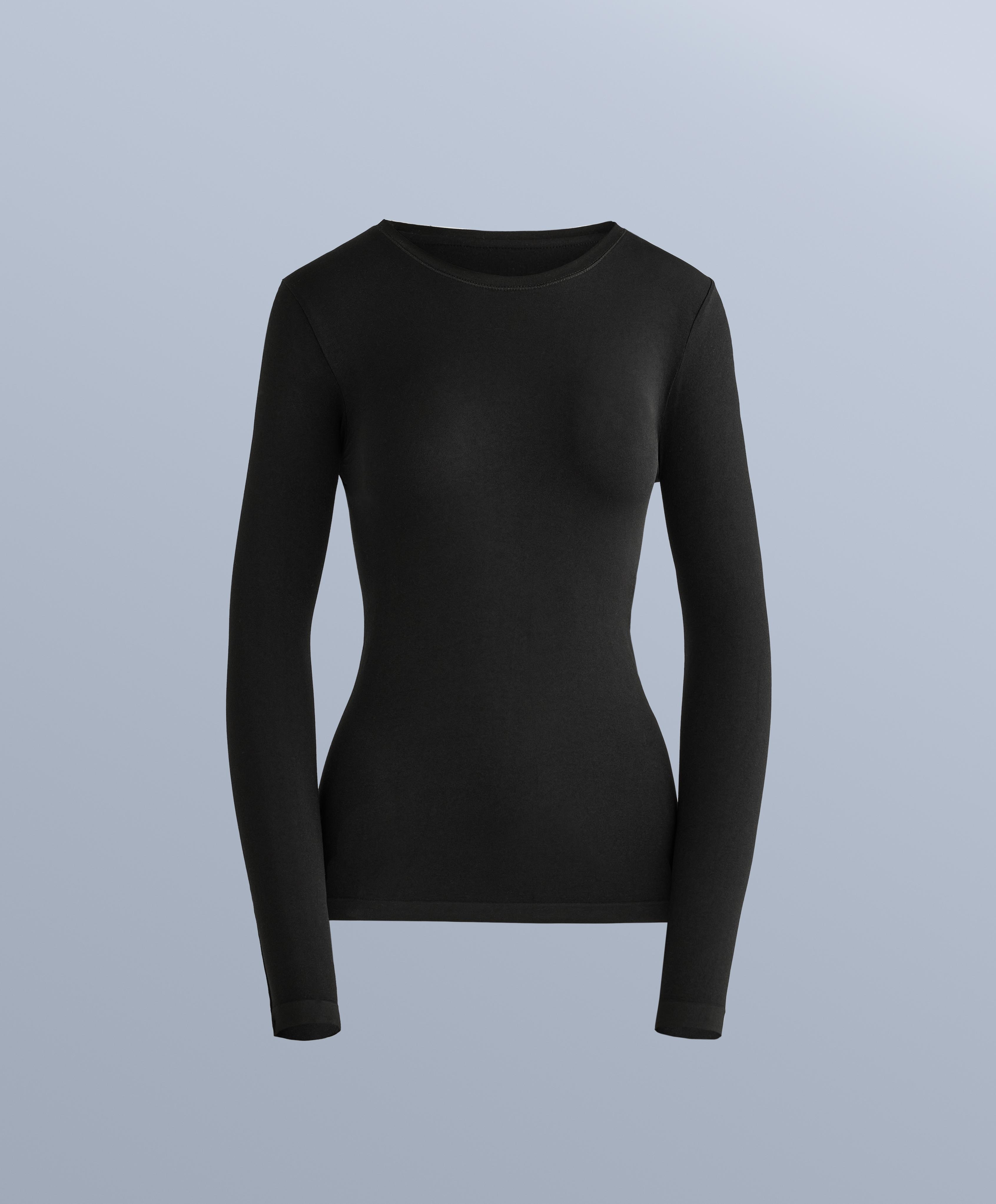 Seamless thermal base layer T-shirt — BLACK