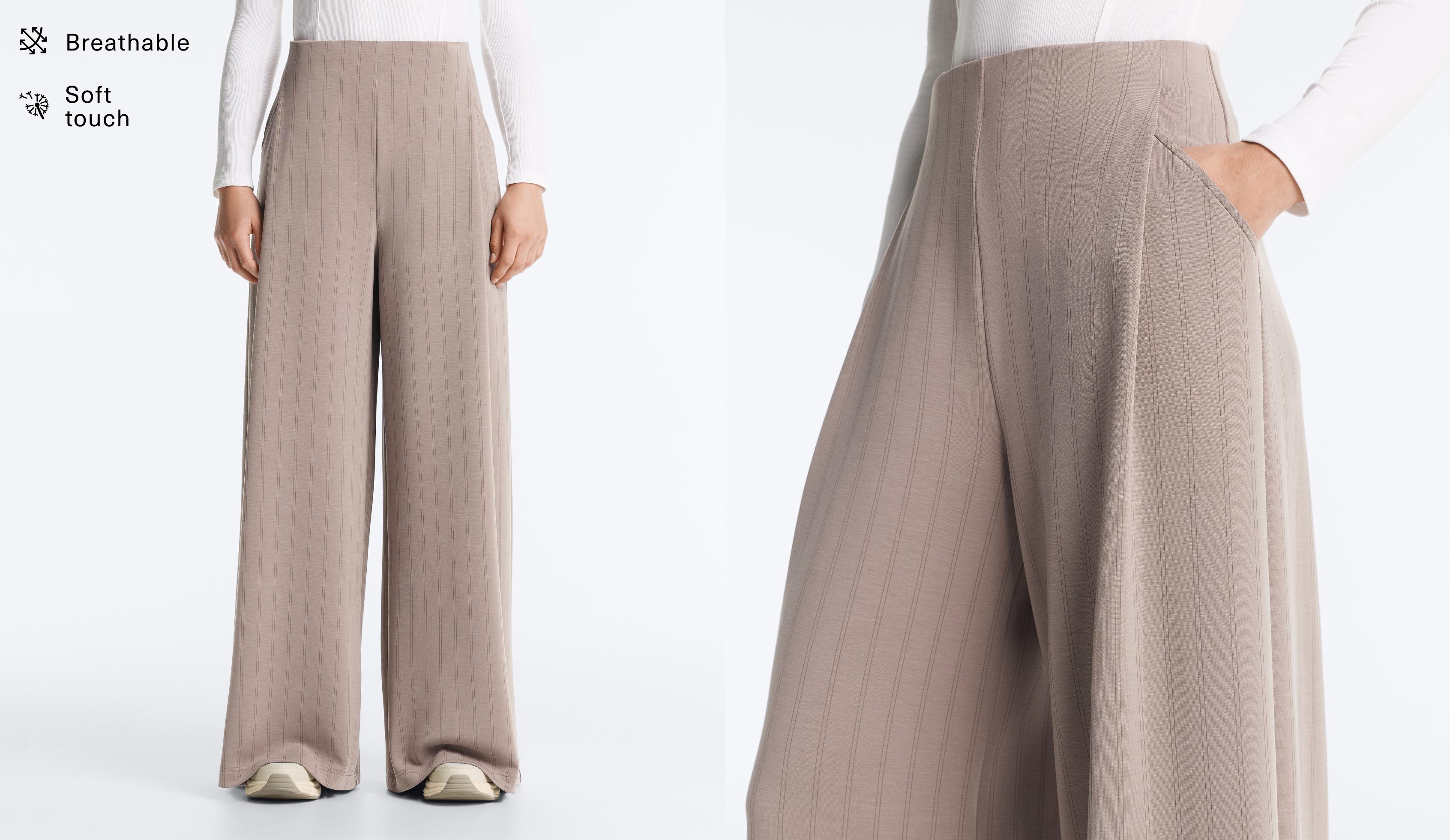 Pantalons amples de ratlles amb modal de tacte suau