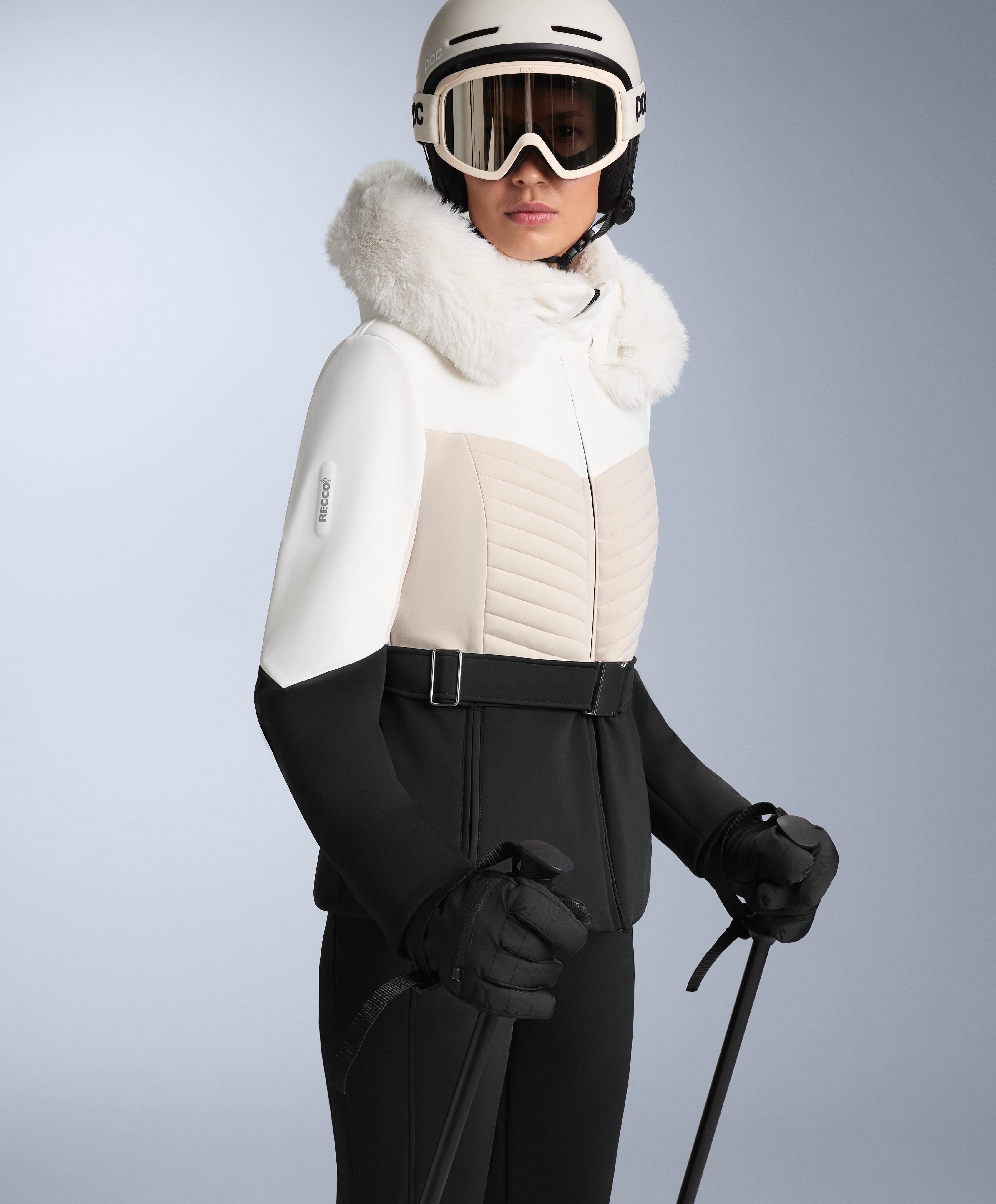 Super-slim fit colourblock Primaloft® SKI water-resistant padded jacket — BLACK