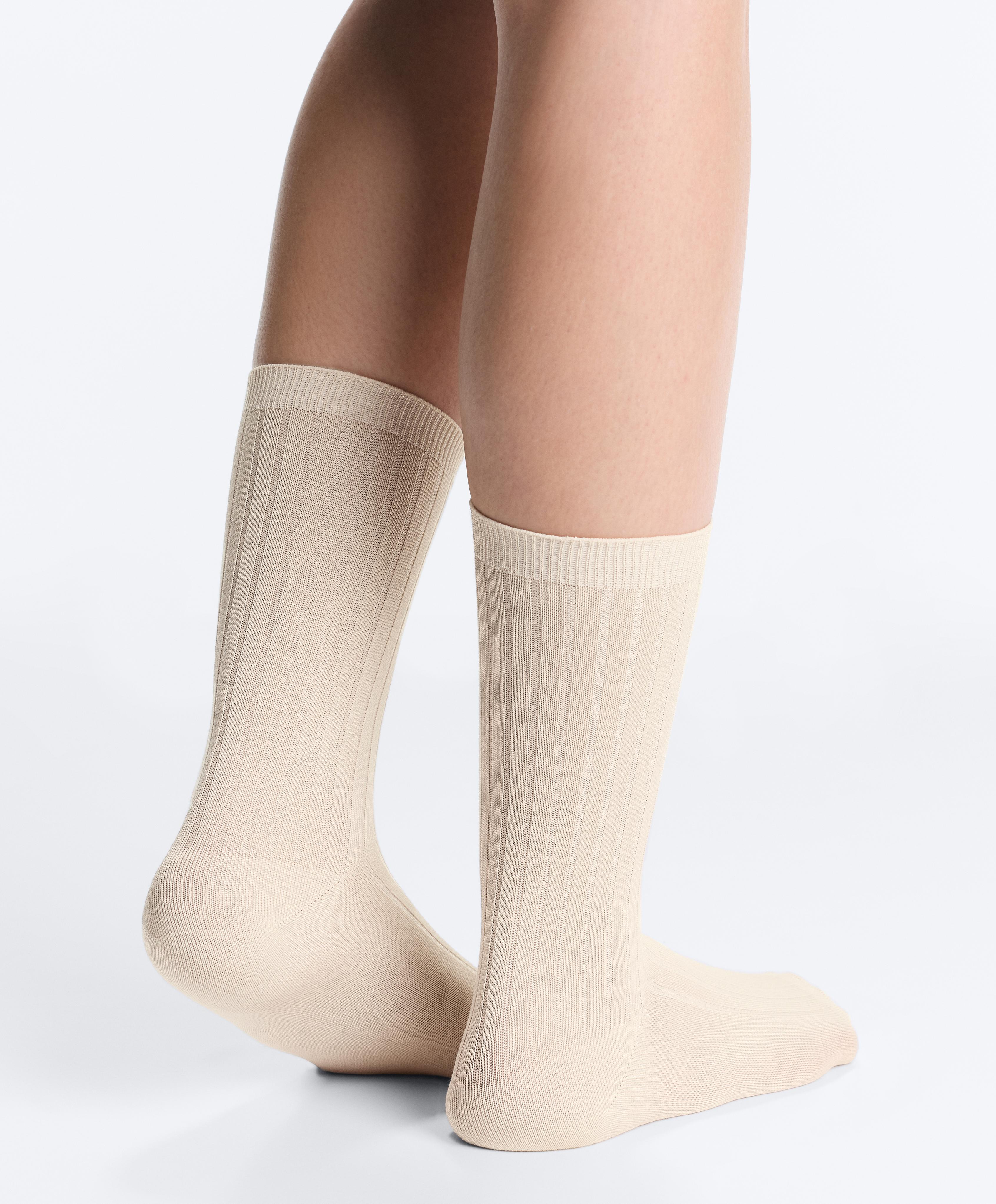 Classic Rib silk blend sock — PALE YELLOW