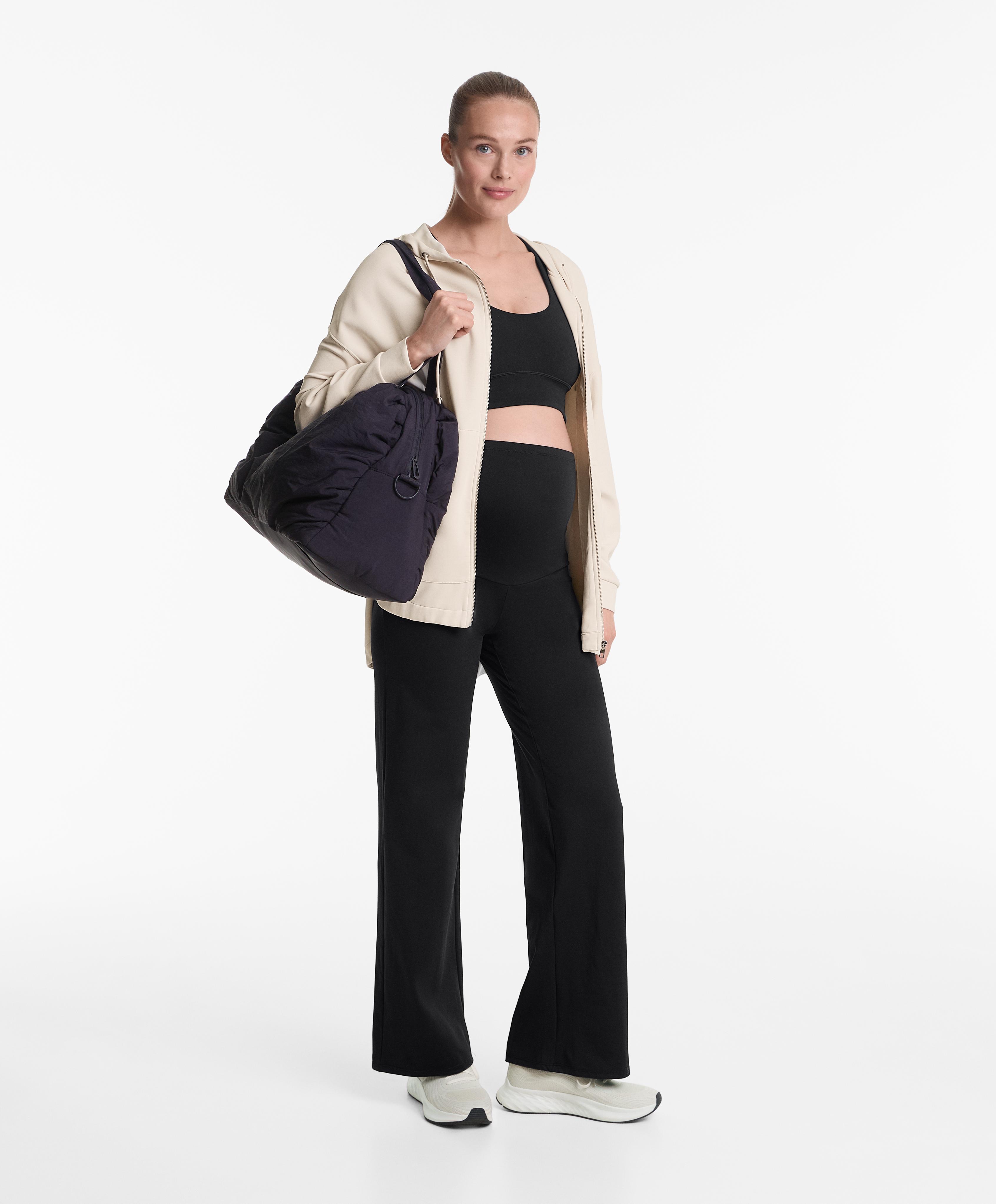 Comfortlux maternity straight-leg trousers — BLACK