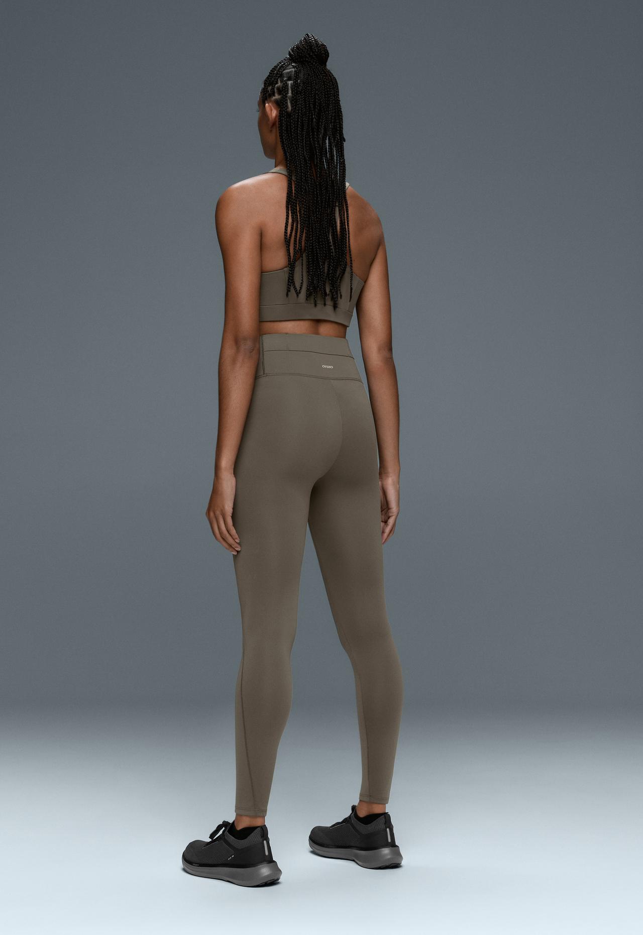 Ankle-length High rise Rapid Dry leggings with pockets — CHARCOAL GREY