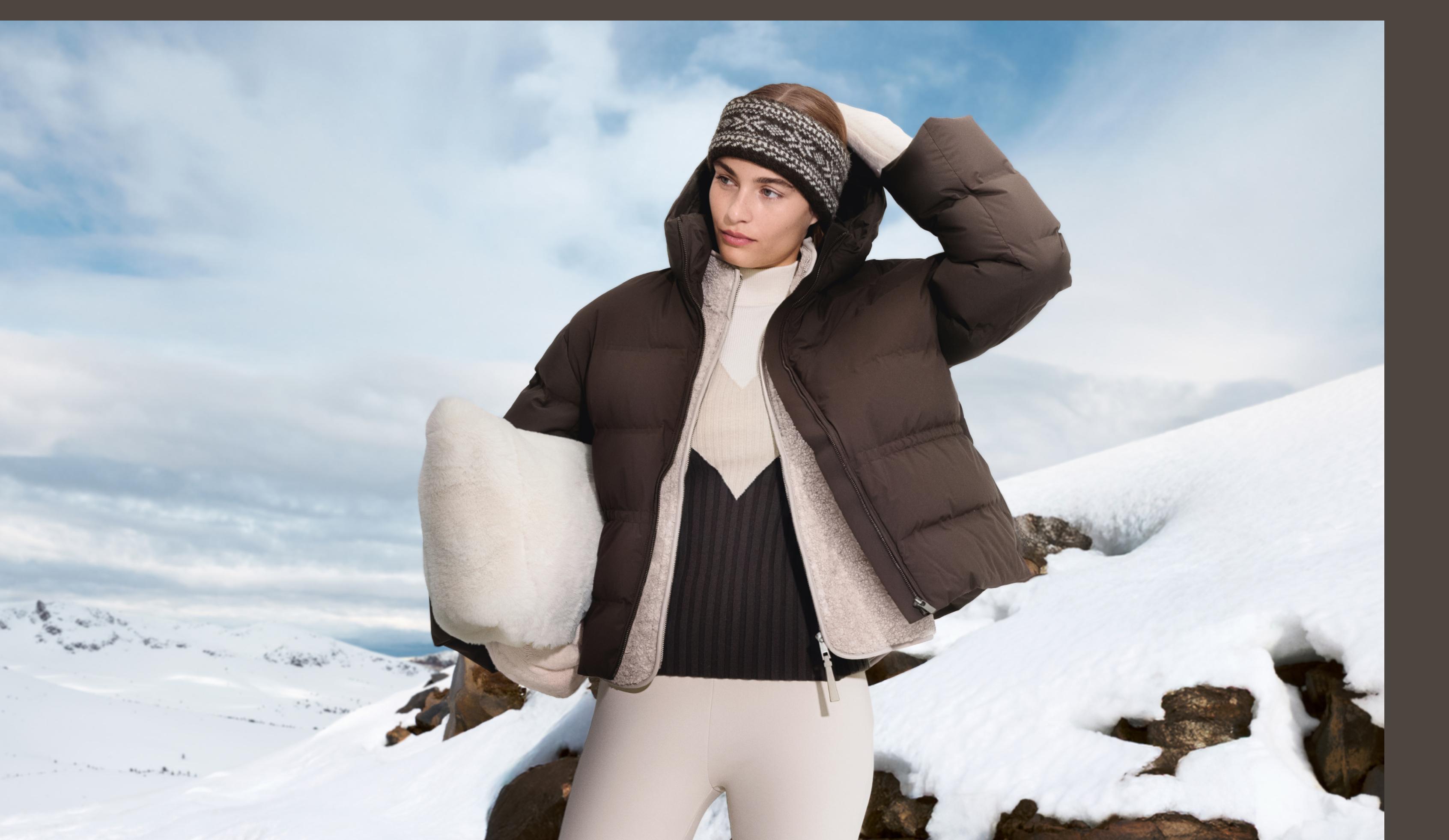 Lightweight padded jacket with 80% down and 20% MINARDI PIUME SKI water-resistant filling — DARK BROWN