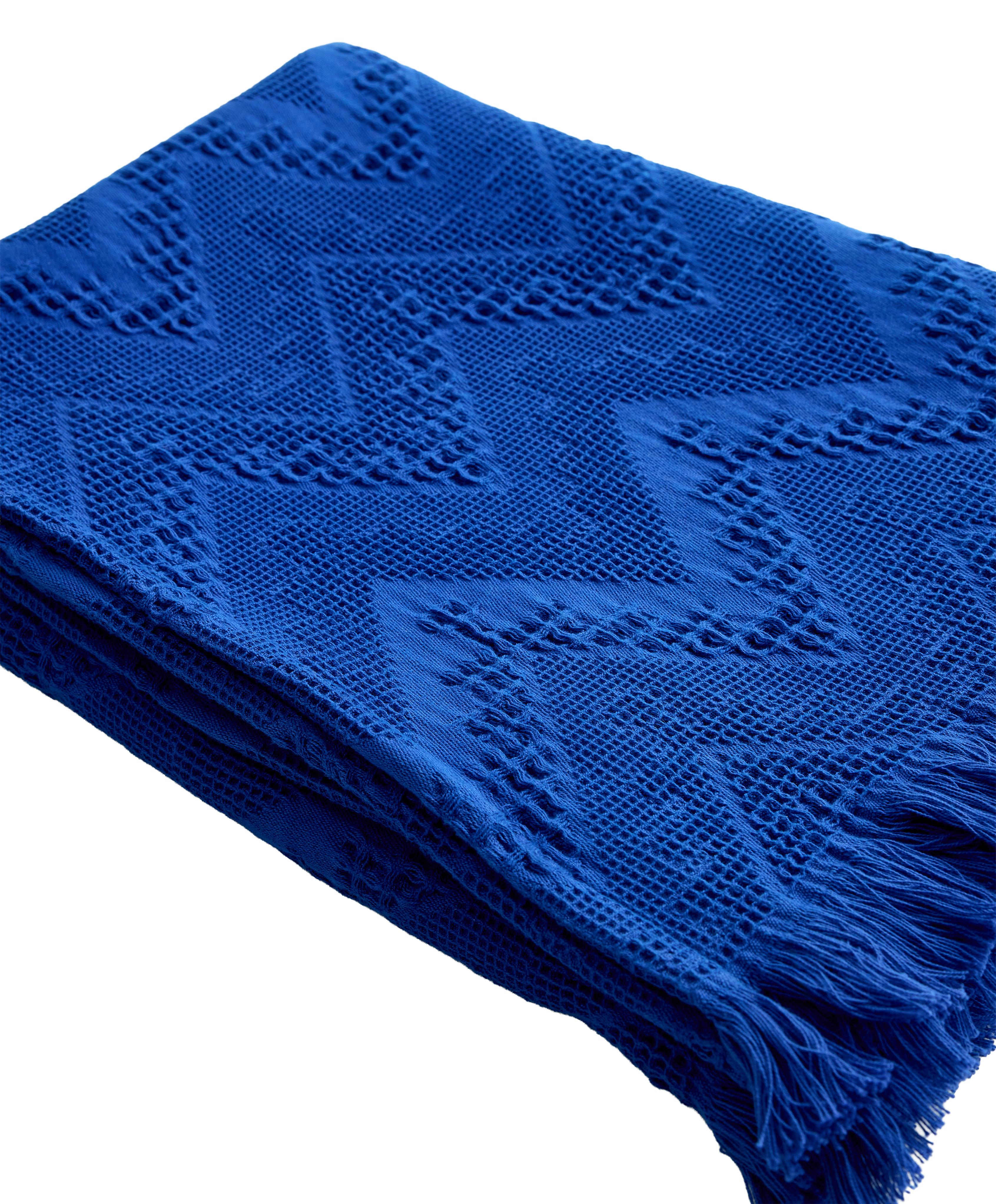 100% cotton chevron towel — KLEIN BLUE