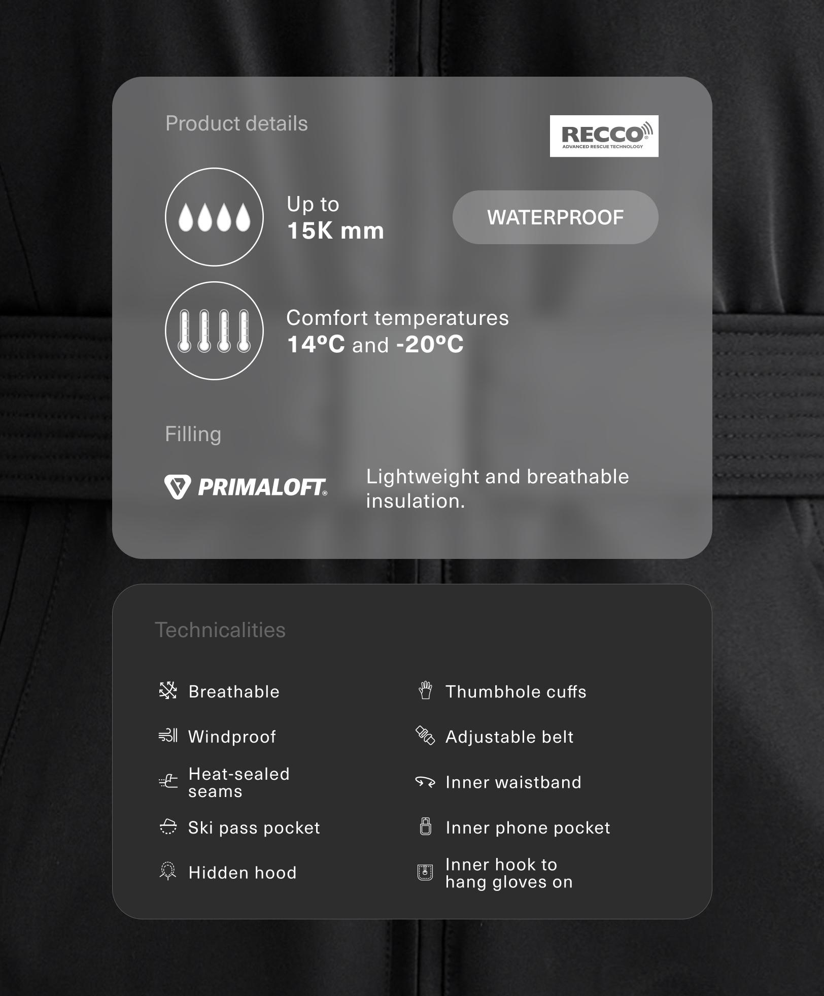 Primaloft® SKI waterproof padded jacket Primaloft® SKI waterproof padded jacket