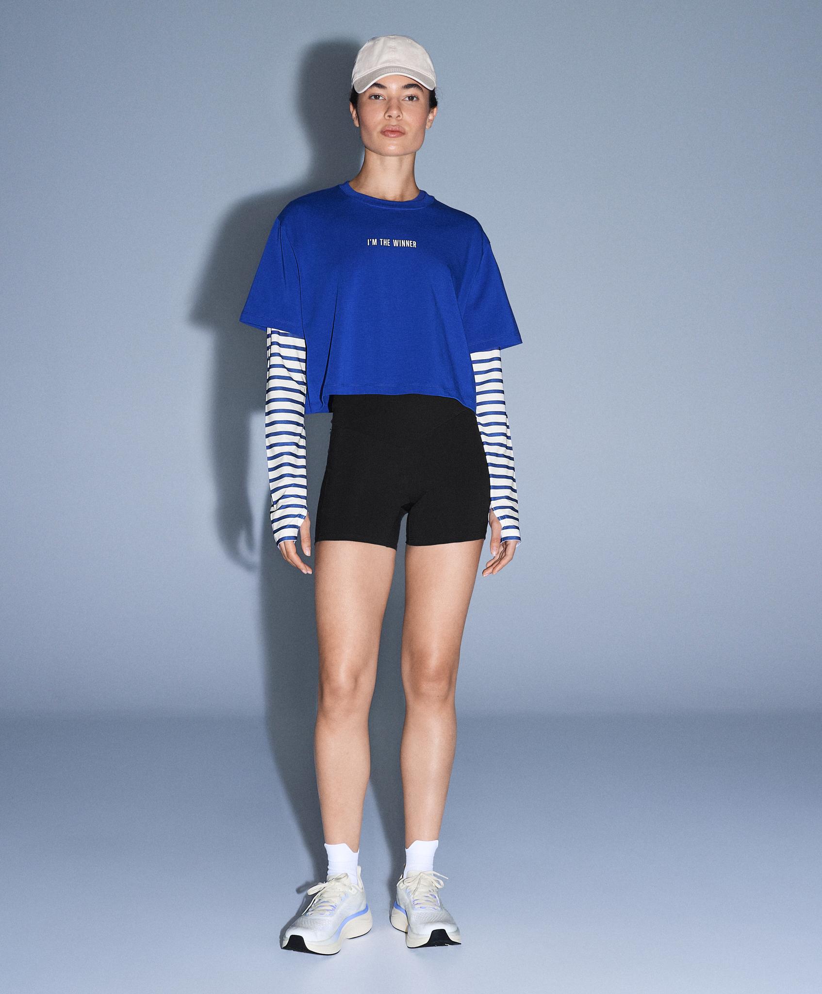 Boxy Crop-Shirt aus Baumwollmischung mit Aufschrift Boxy Crop-Shirt aus Baumwollmischung mit Aufschrift