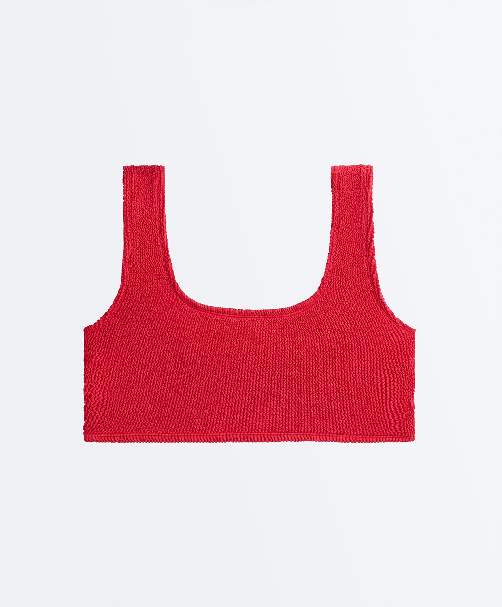 Crinkle bikini top — GERANIUM RED