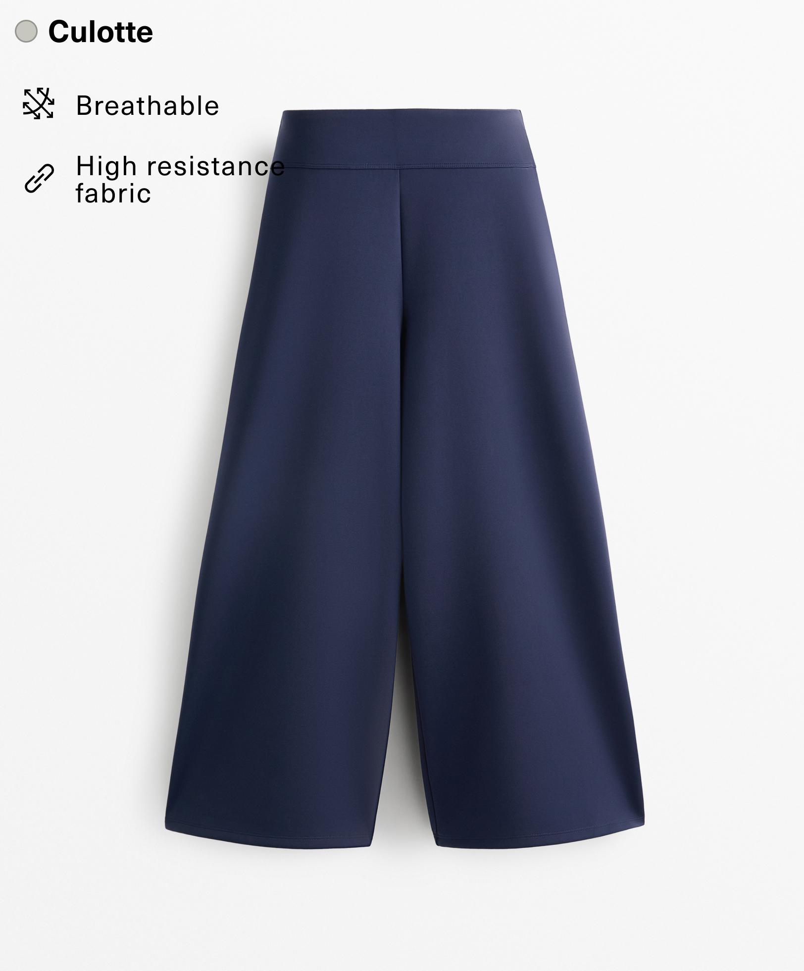 Neoprene-effect culotte trousers