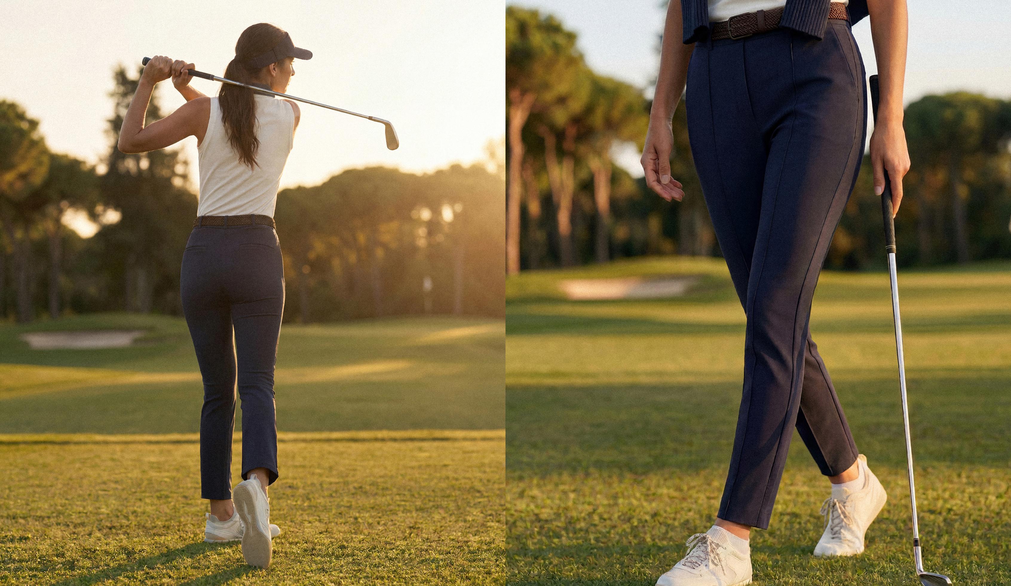 Technical skinny crease trousers — NAVY BLUE