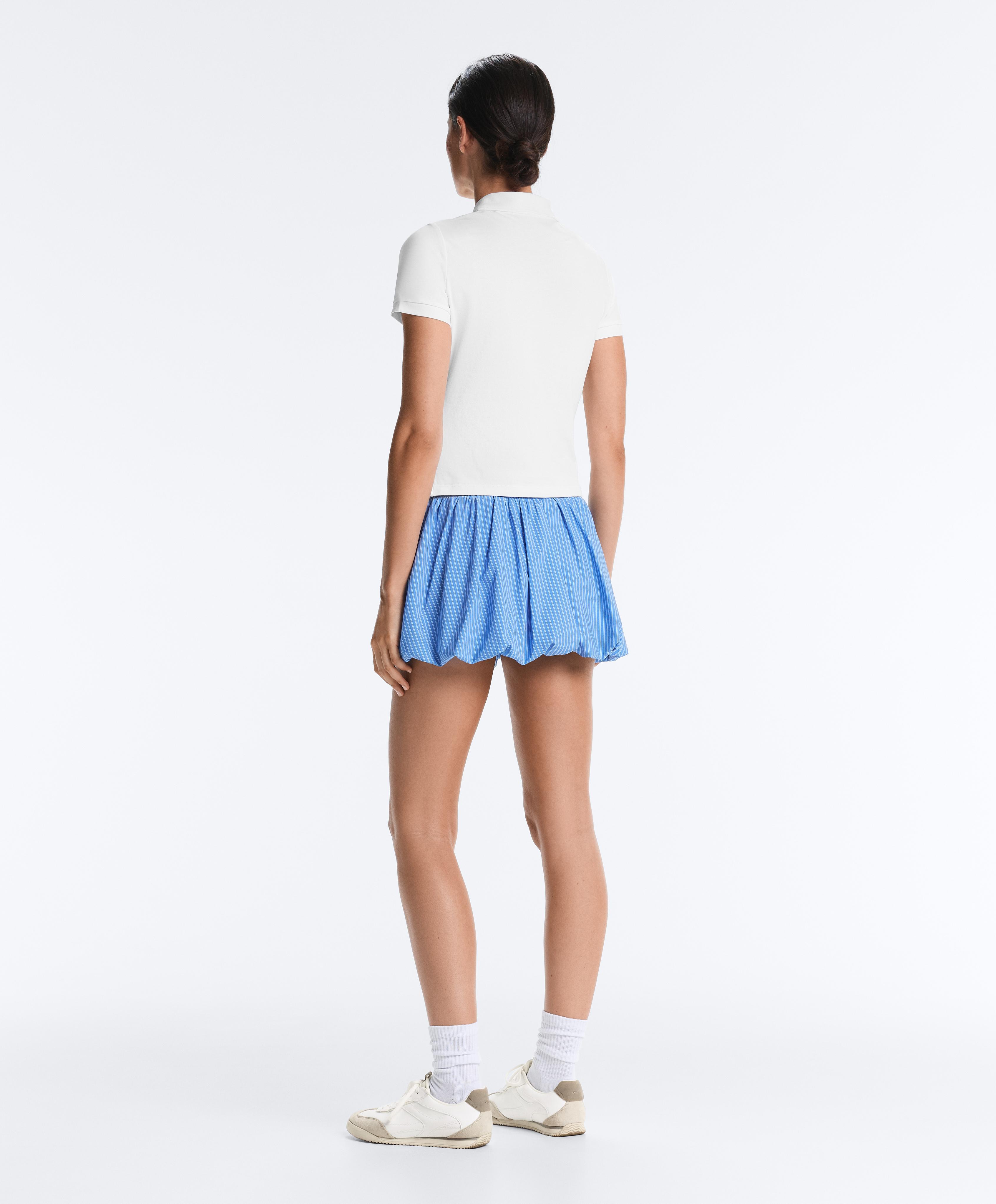 High rise Compressive stripe balloon skirt — PALE LAVENDER BLUE