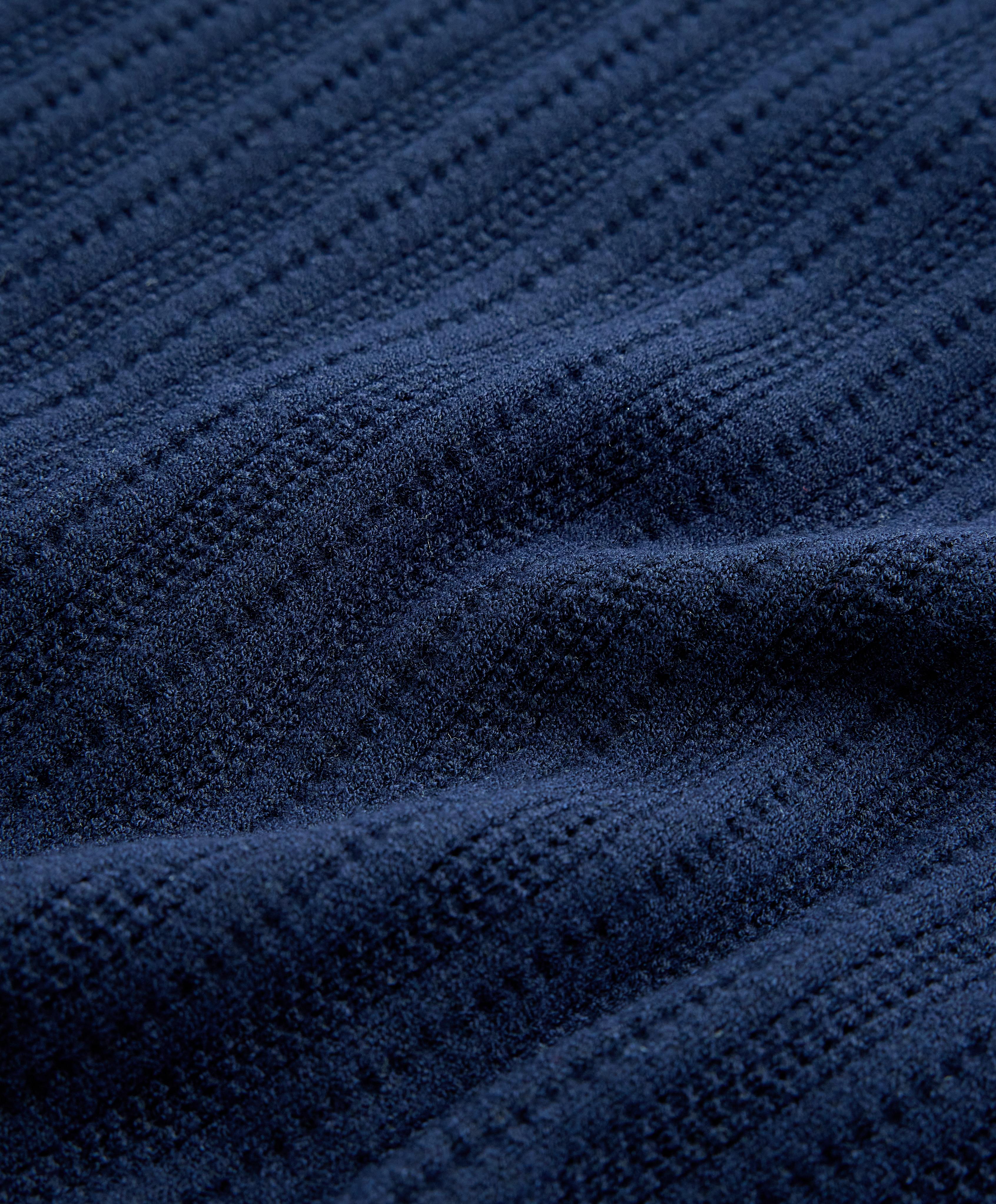 Sleeveless open knit jumper — NAVY BLUE