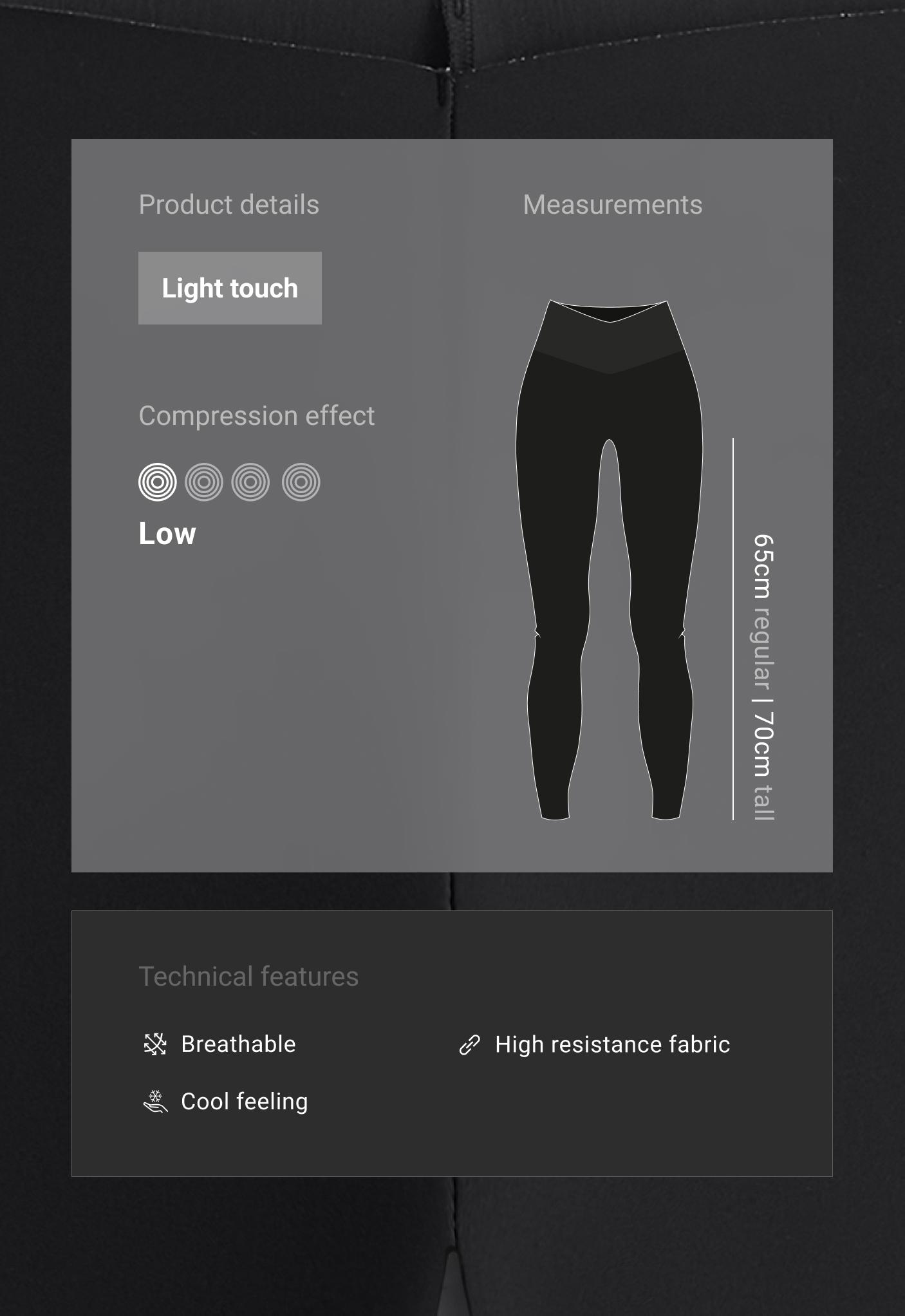 V-cut Light Touch 65cm high-rise ankle-length leggings
