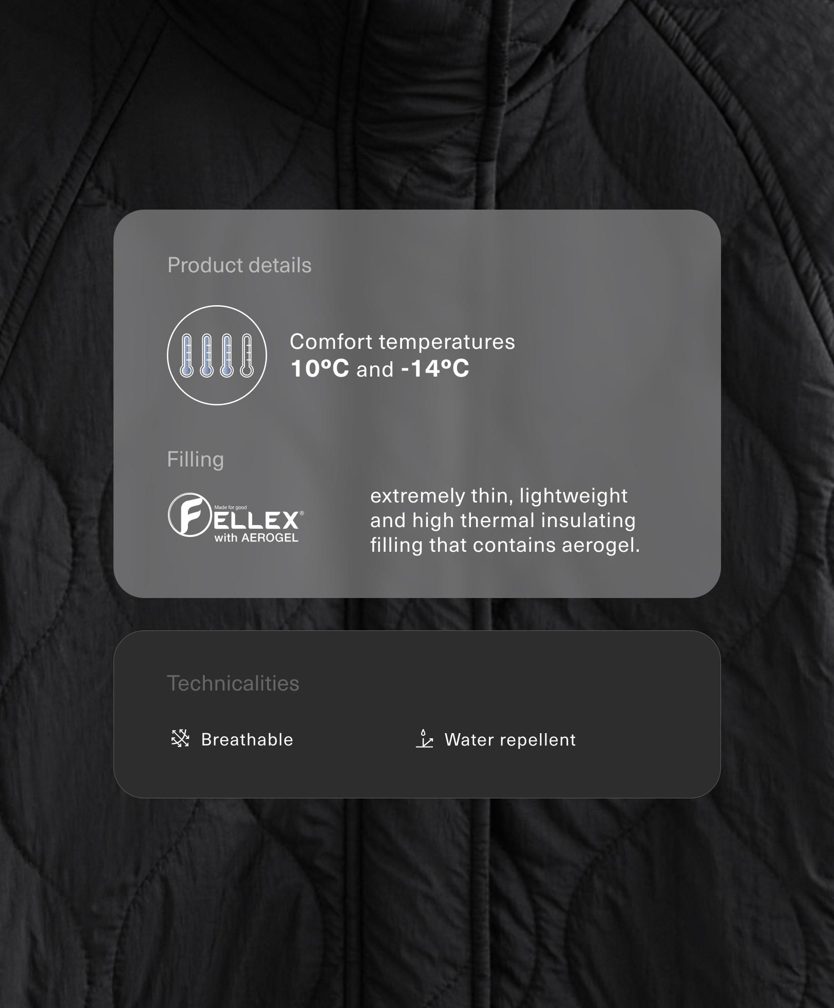 Water-repellent FELLEX® AEROGEL padded jacket