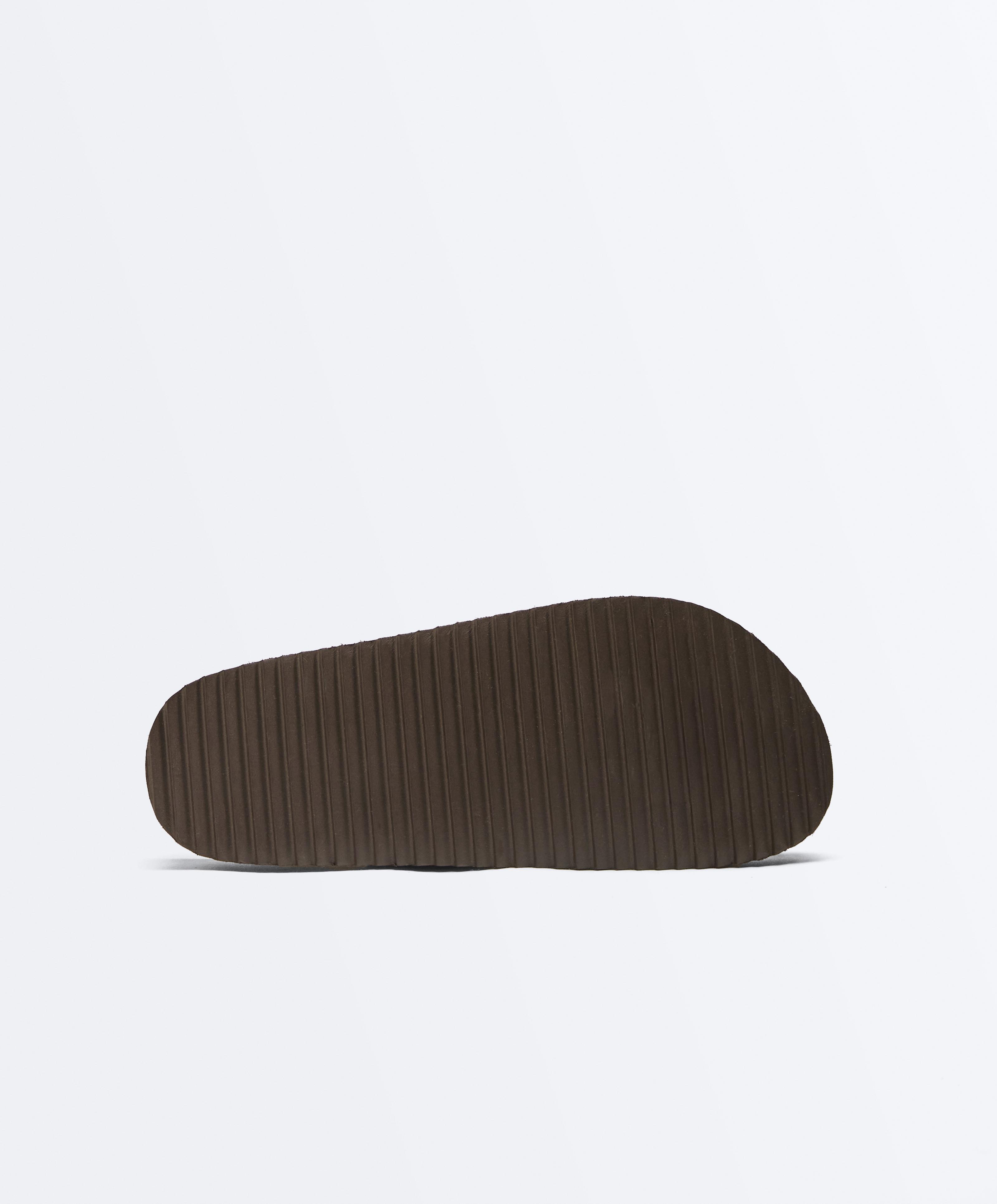 Split leather mules — SAND
