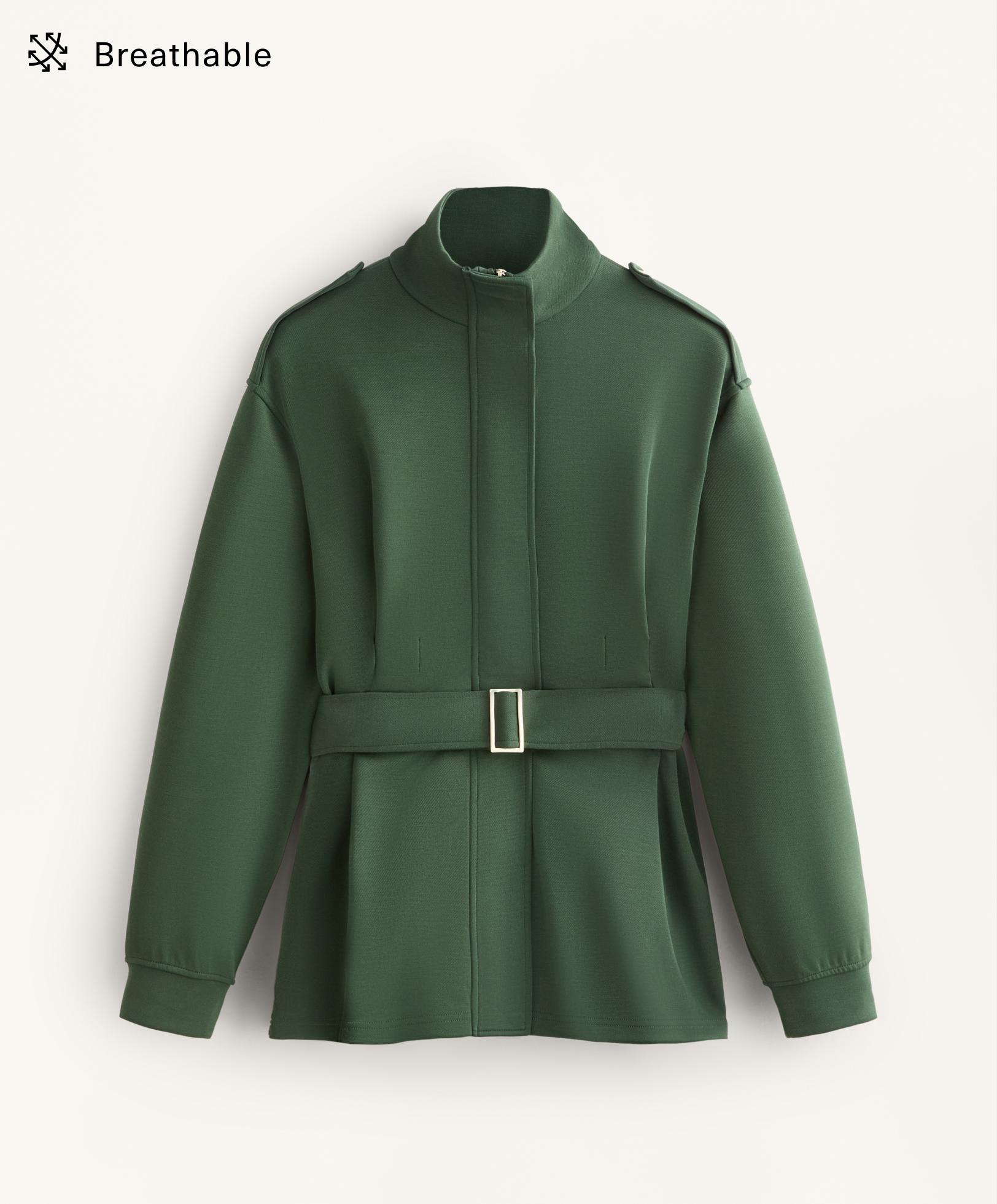 Long utility jacket with cotton and modal twill belt Long utility jacket with cotton and modal twill belt