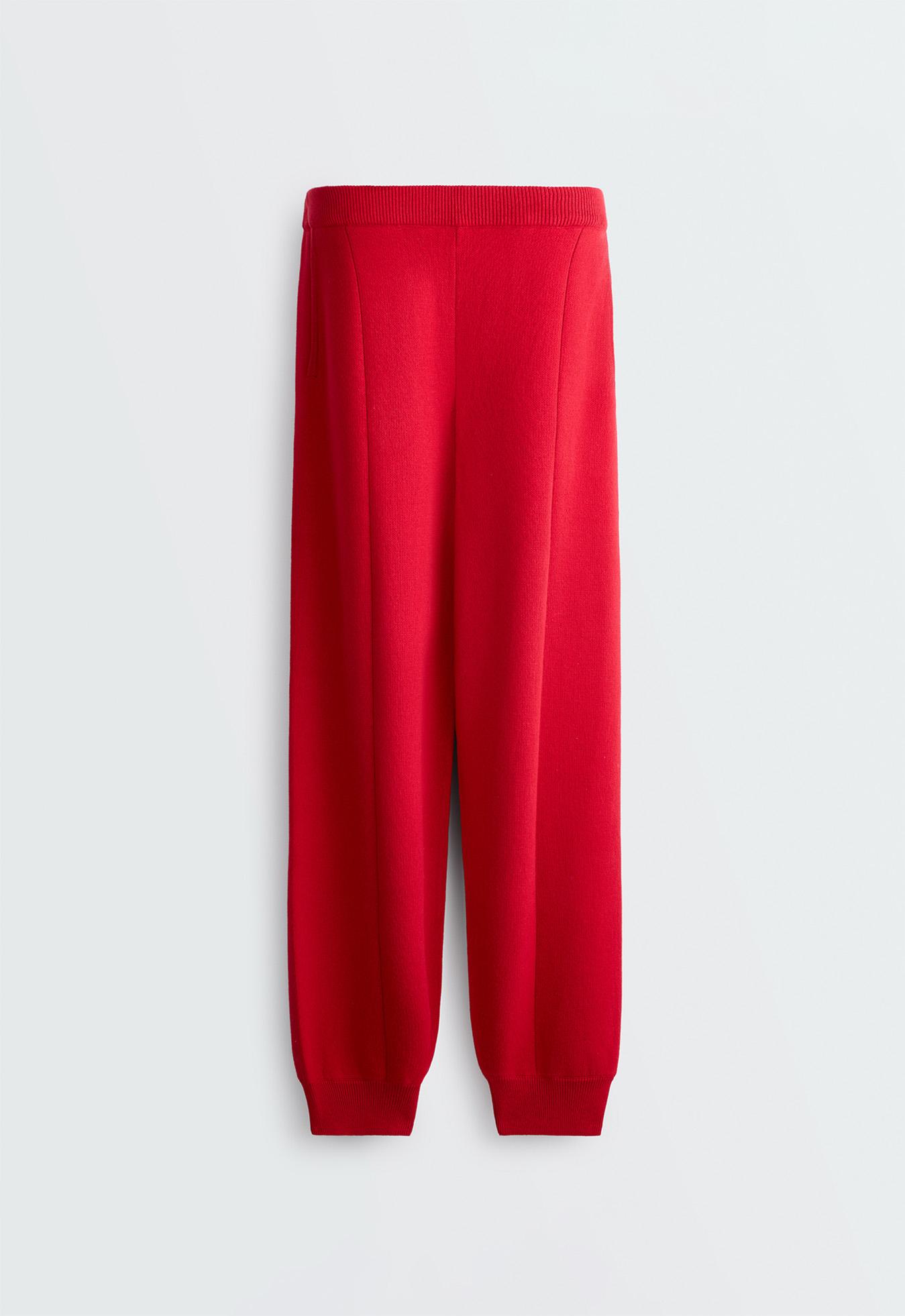 Cotton-blend knit joggers — STRAWBERRY