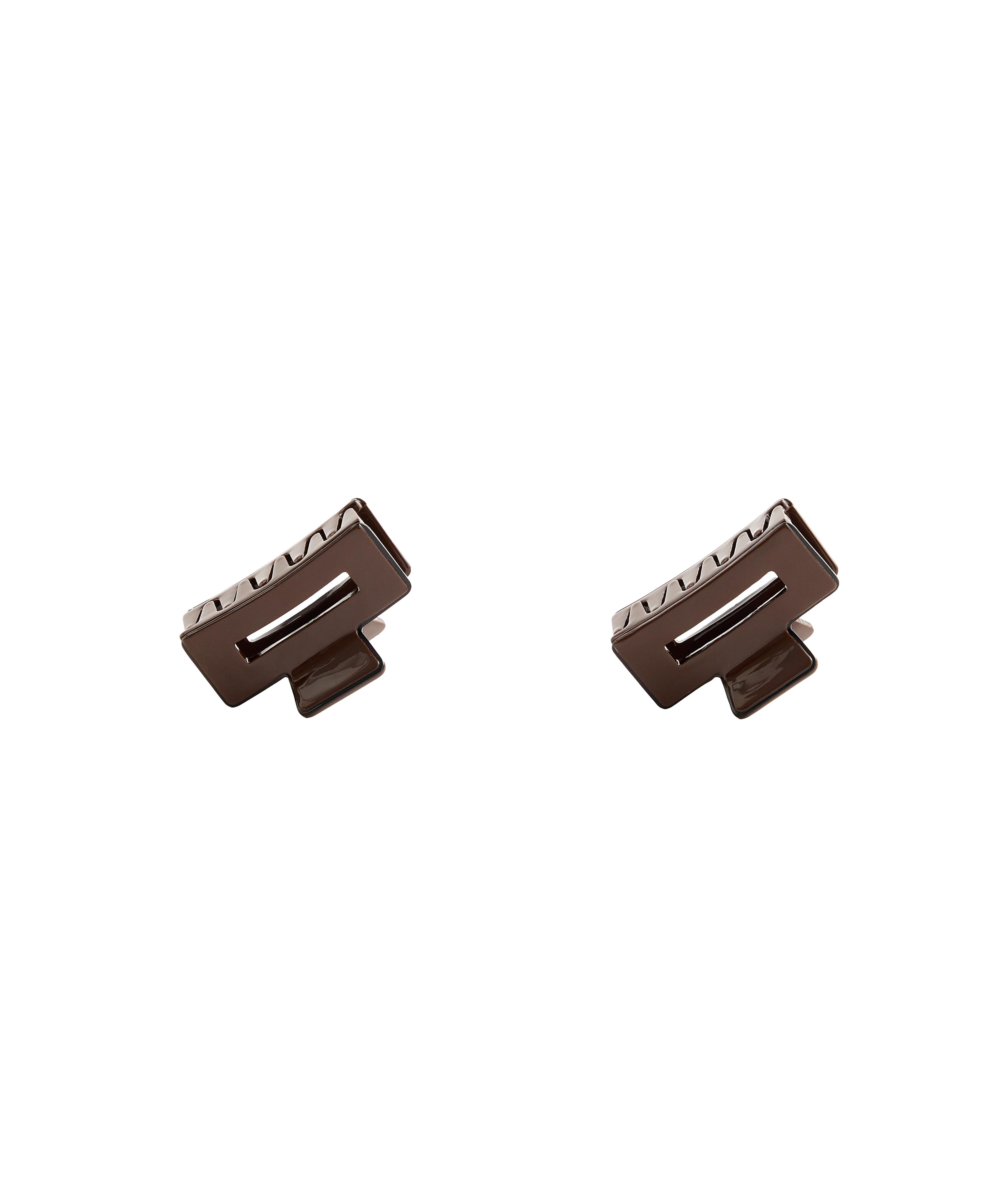 2 square piping hair claws — COPPER