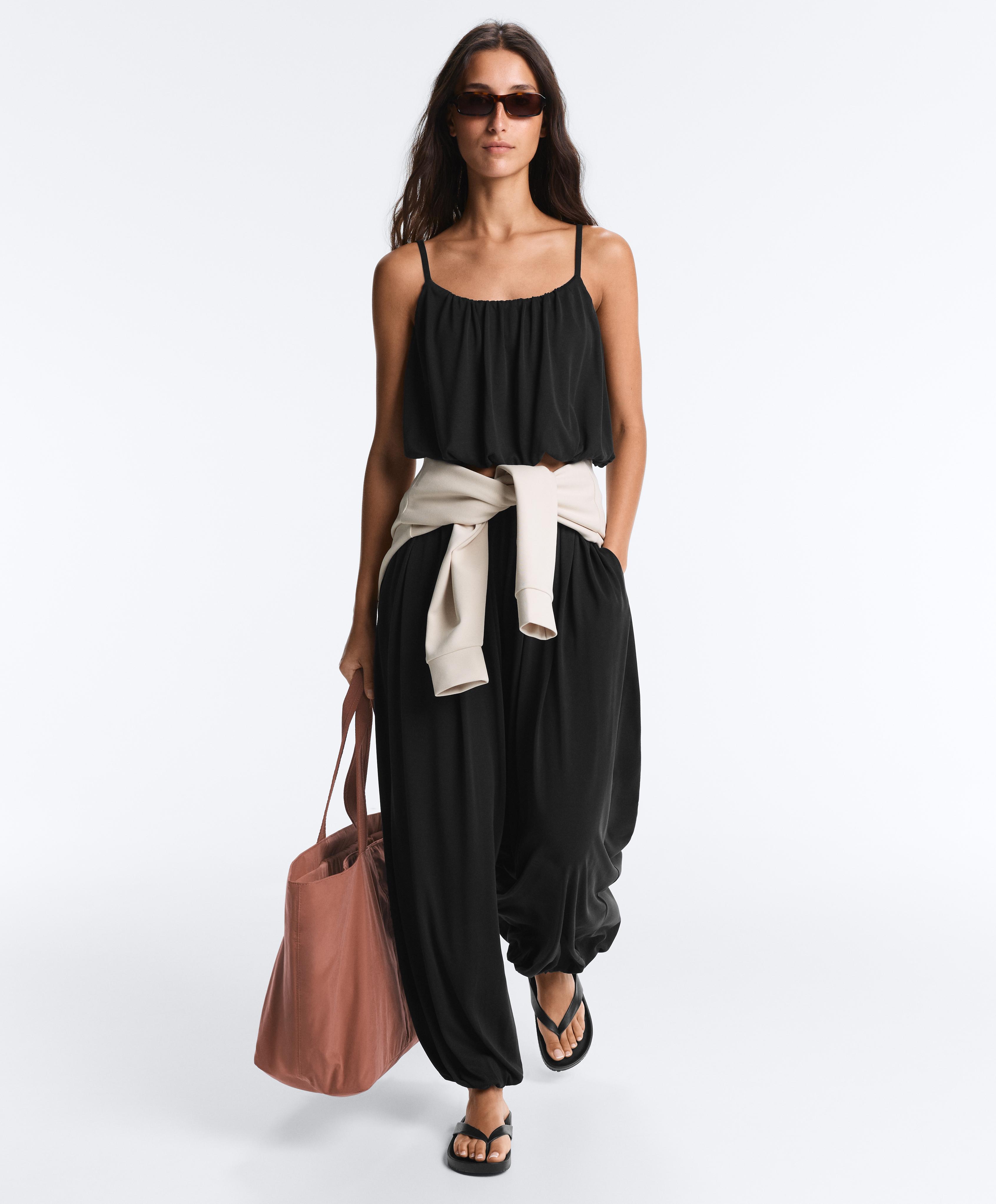 Modal blend Balloon trousers — BLACK