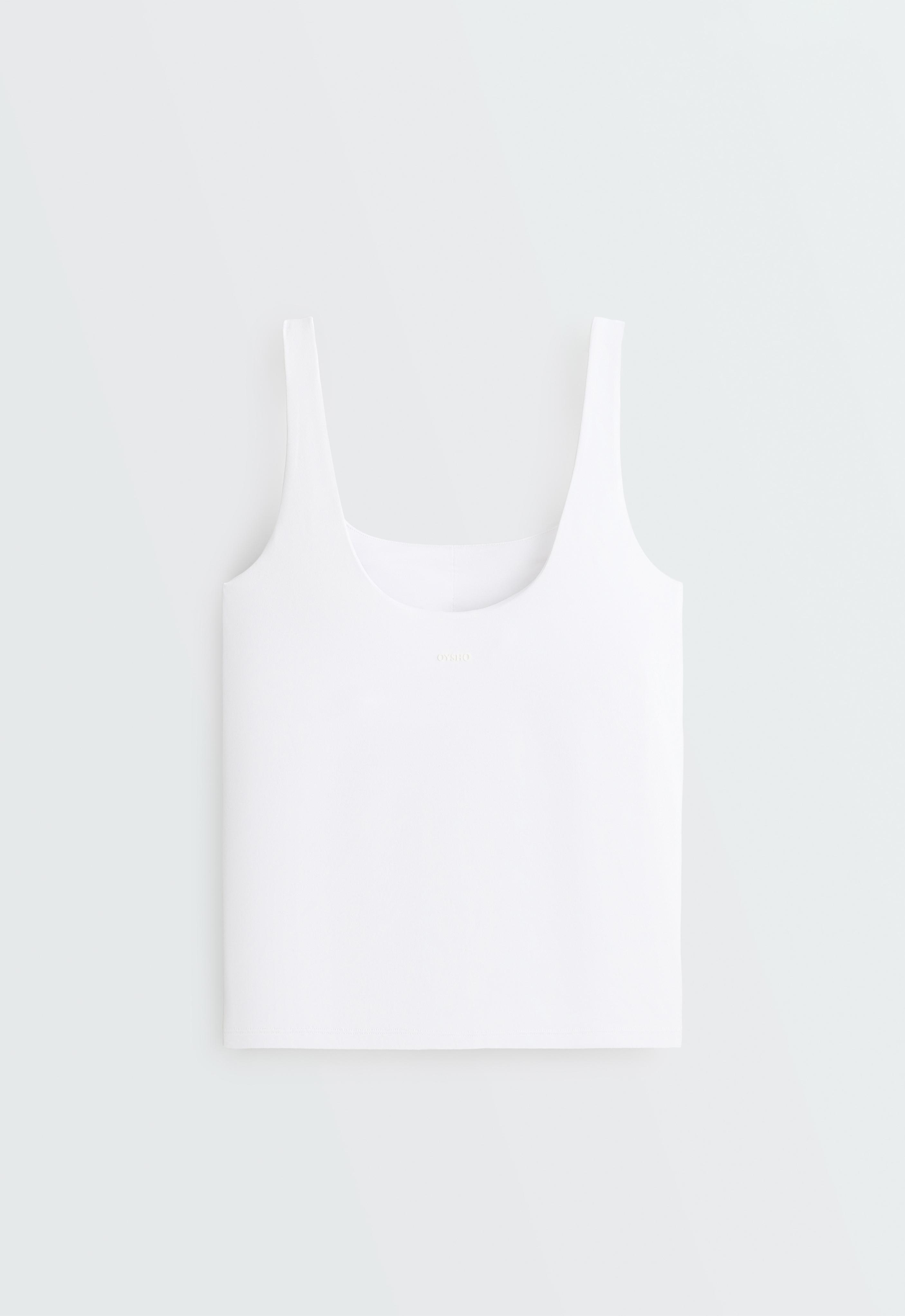Long square neck Comfortlux tank top — WHITE 