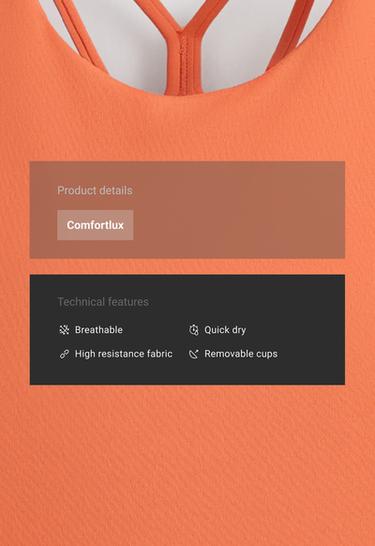 Comfortlux strap tank top with cups — WASHED ORANGE 2