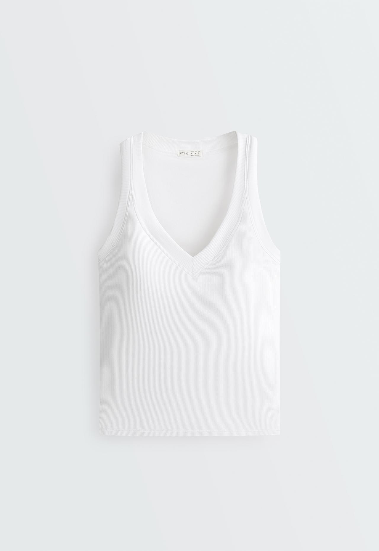 Rib modal blend tank top — WHITE