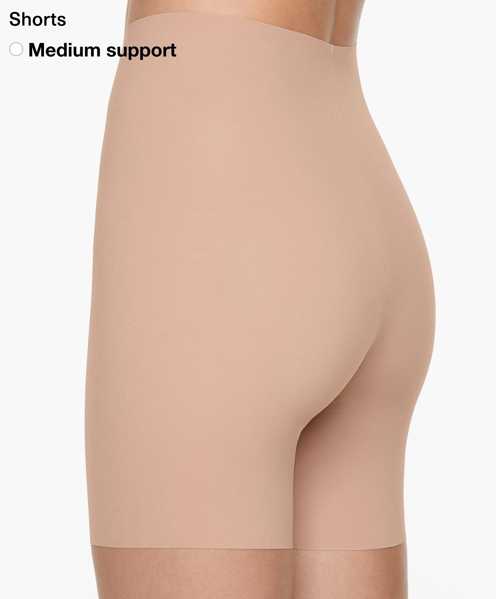 High-waisted invisible laser-cut cycling briefs — BEIGE